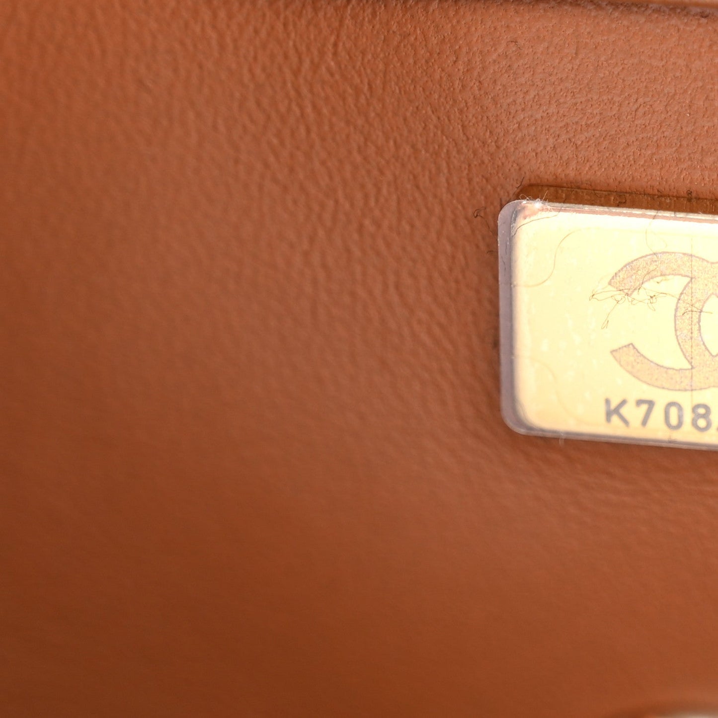 Lambskin Quilted Mini Rectangular Pearl Crush Flap Brown