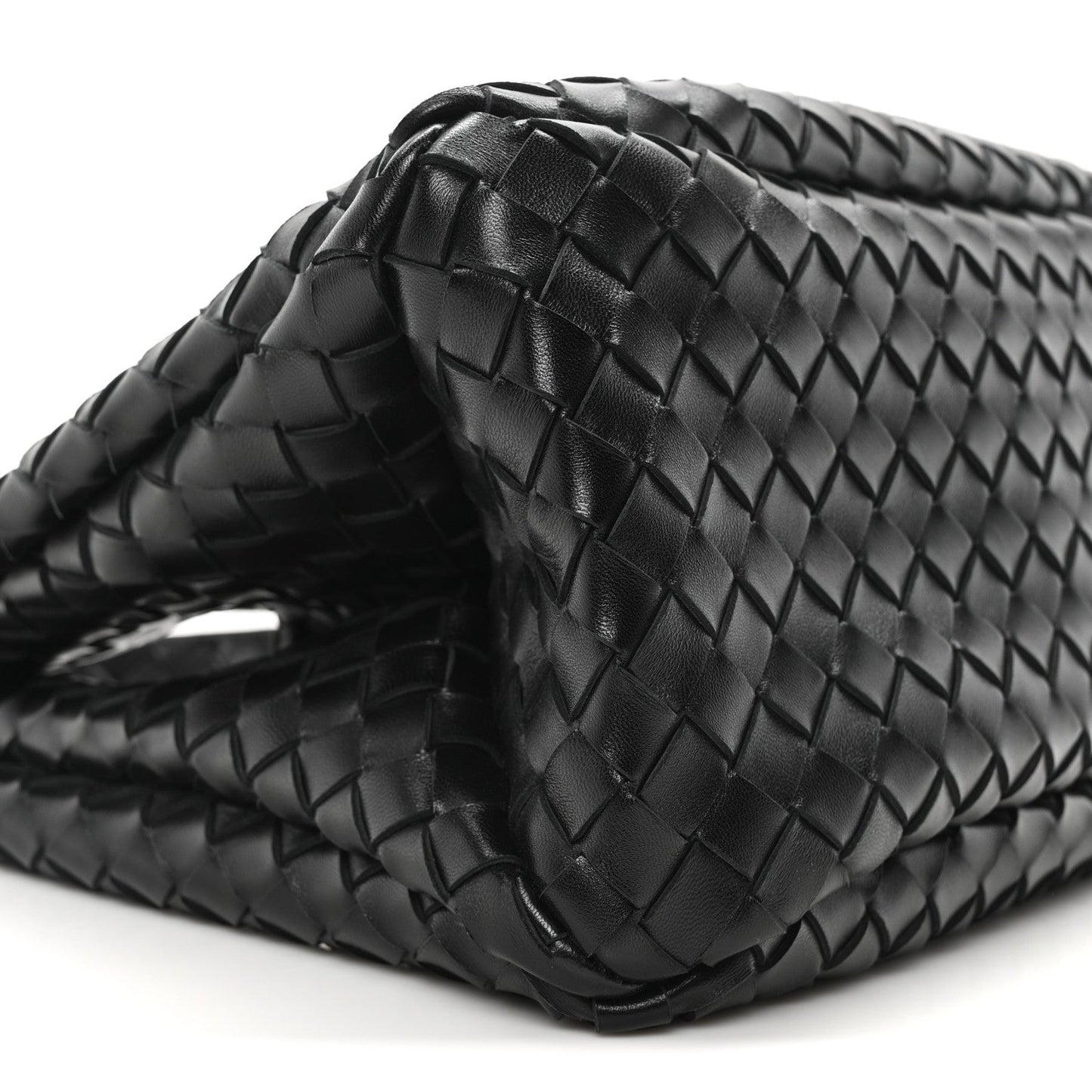 Nappa Intrecciato Medium Campana Shoulder Bag Black