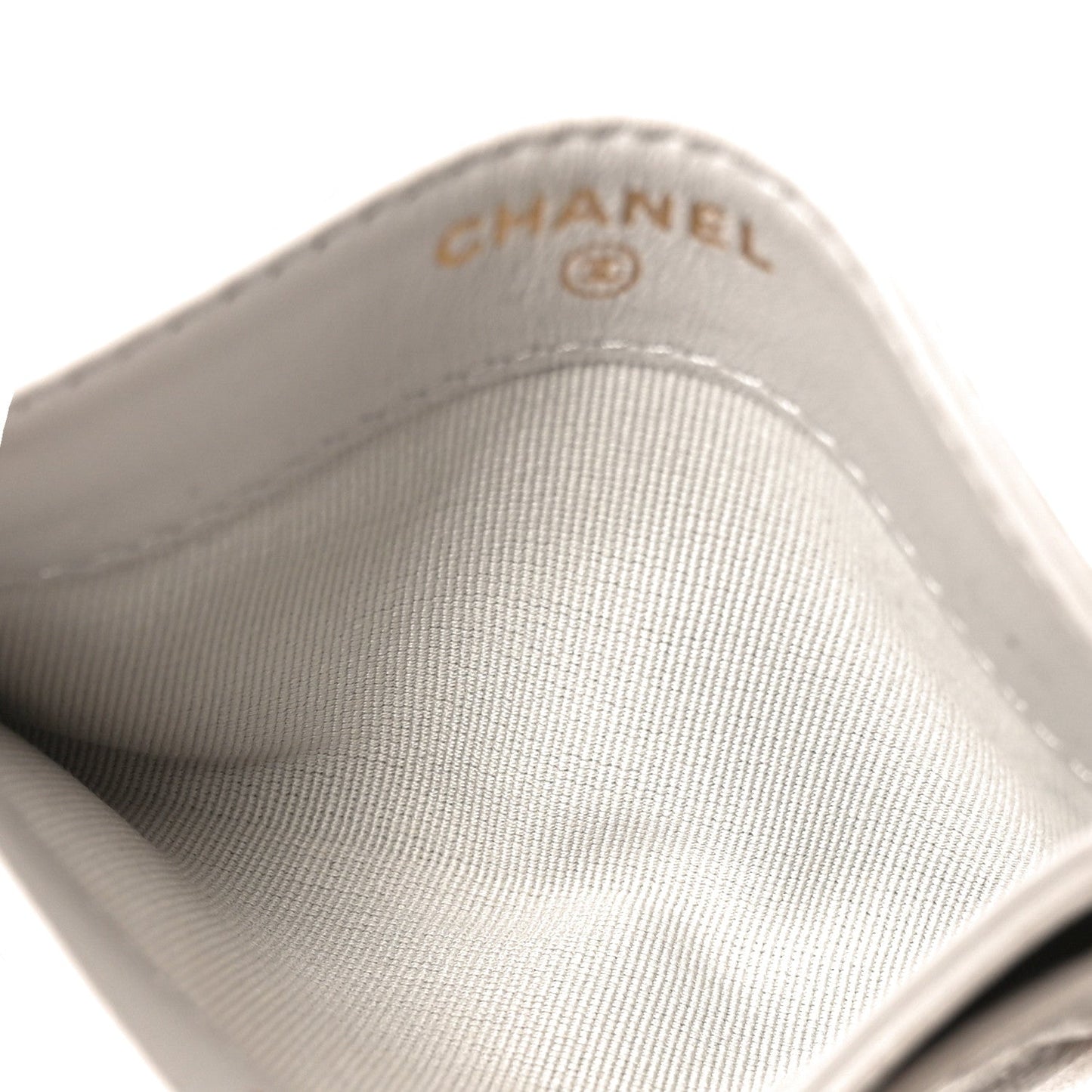 Lambskin Quilted Card Holder Grey