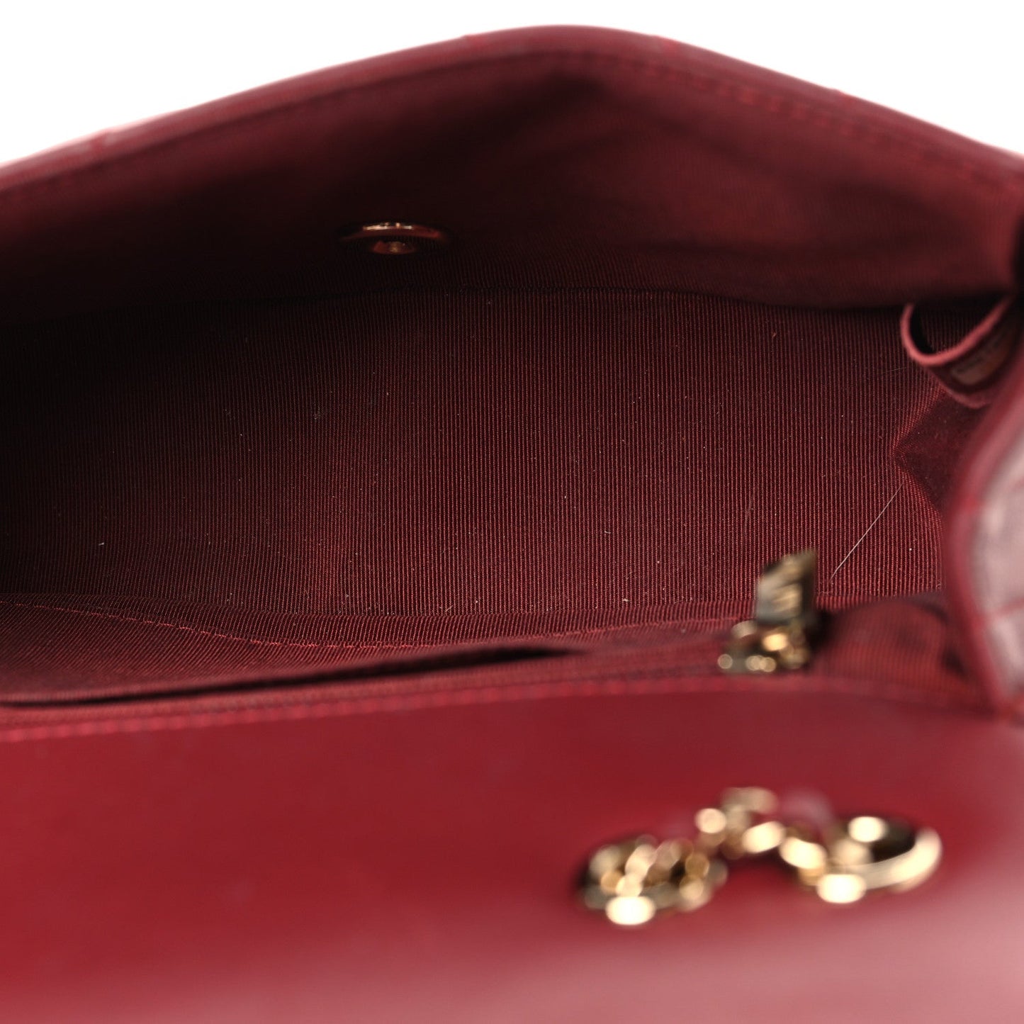 Calfskin Chevron Quilted Mini Statement Flap Burgundy