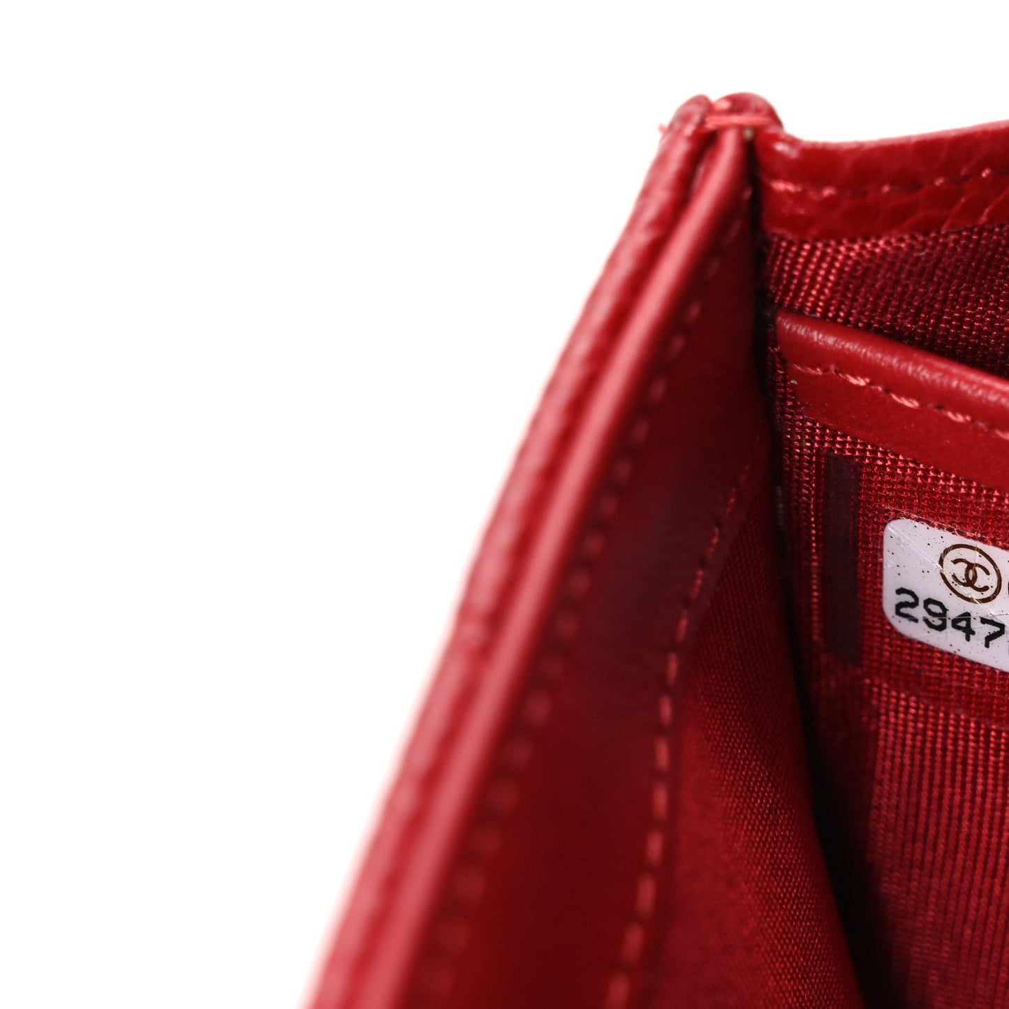 Caviar Quilted Large Boy Gusset Flap Wallet Red