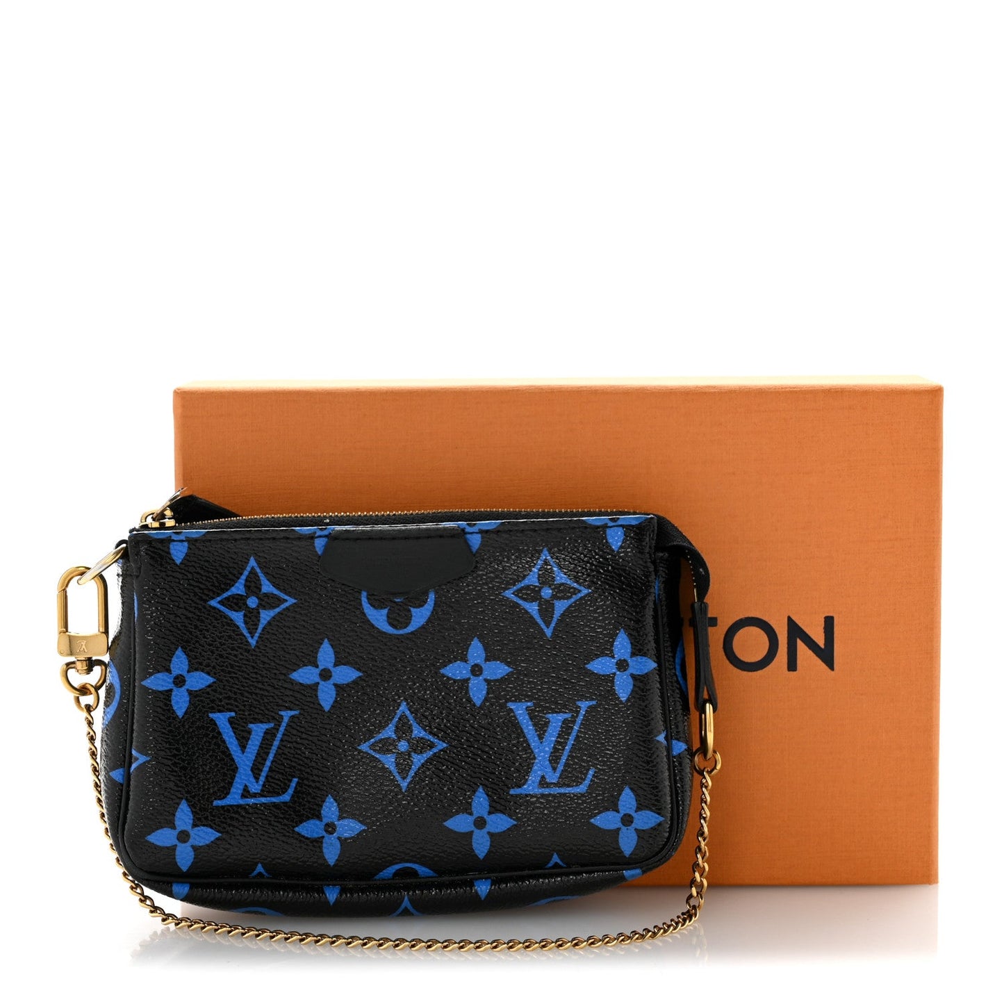 Colored Monogram Mini Pochette Accessories Blue Black