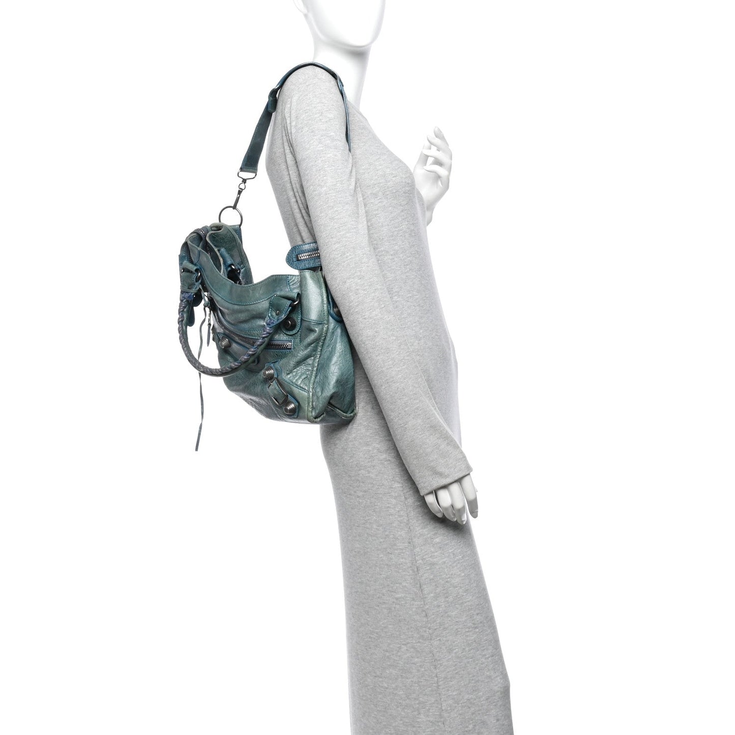 Chevre Giant 21 Silver Hardware City Neiman Marcus LE Bleu
