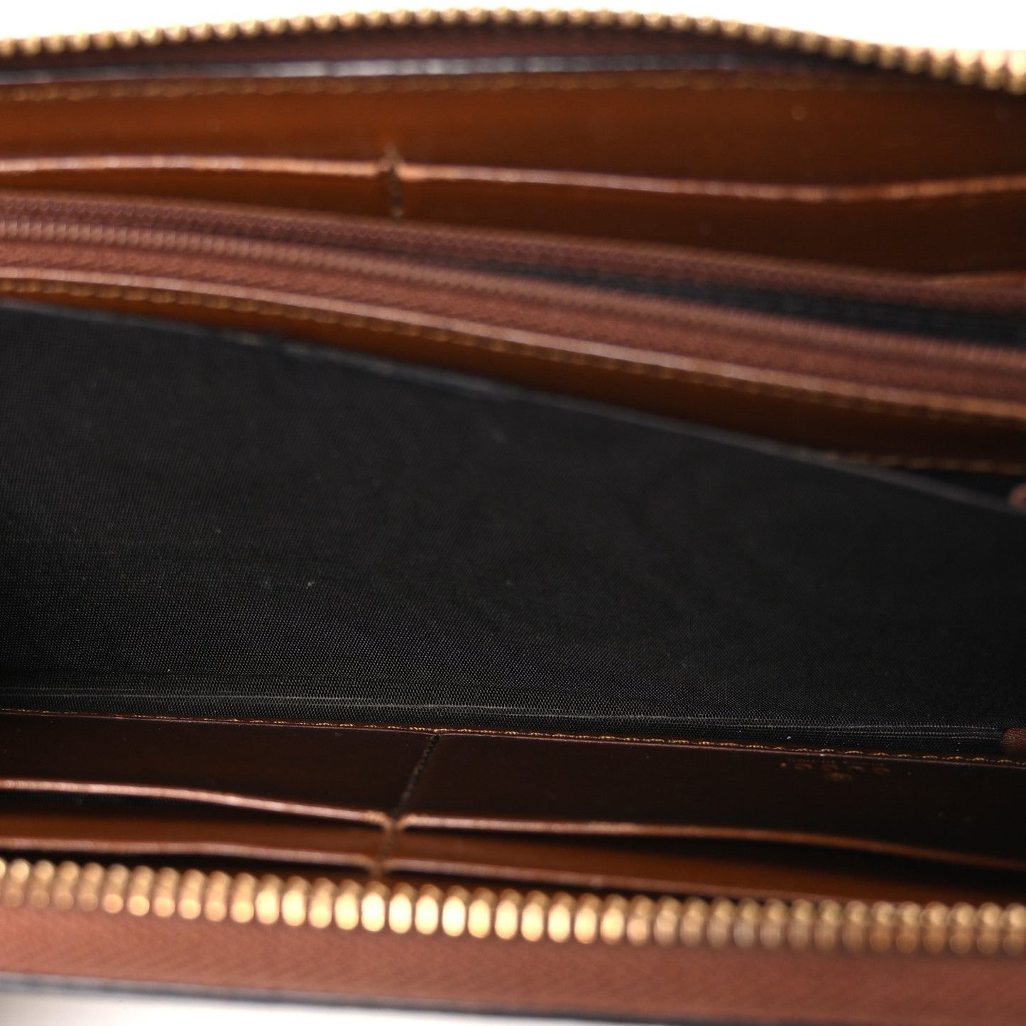 GG Supreme Monogram Cuoio Toscano Zip Around Wallet Beige Ebony Cuir