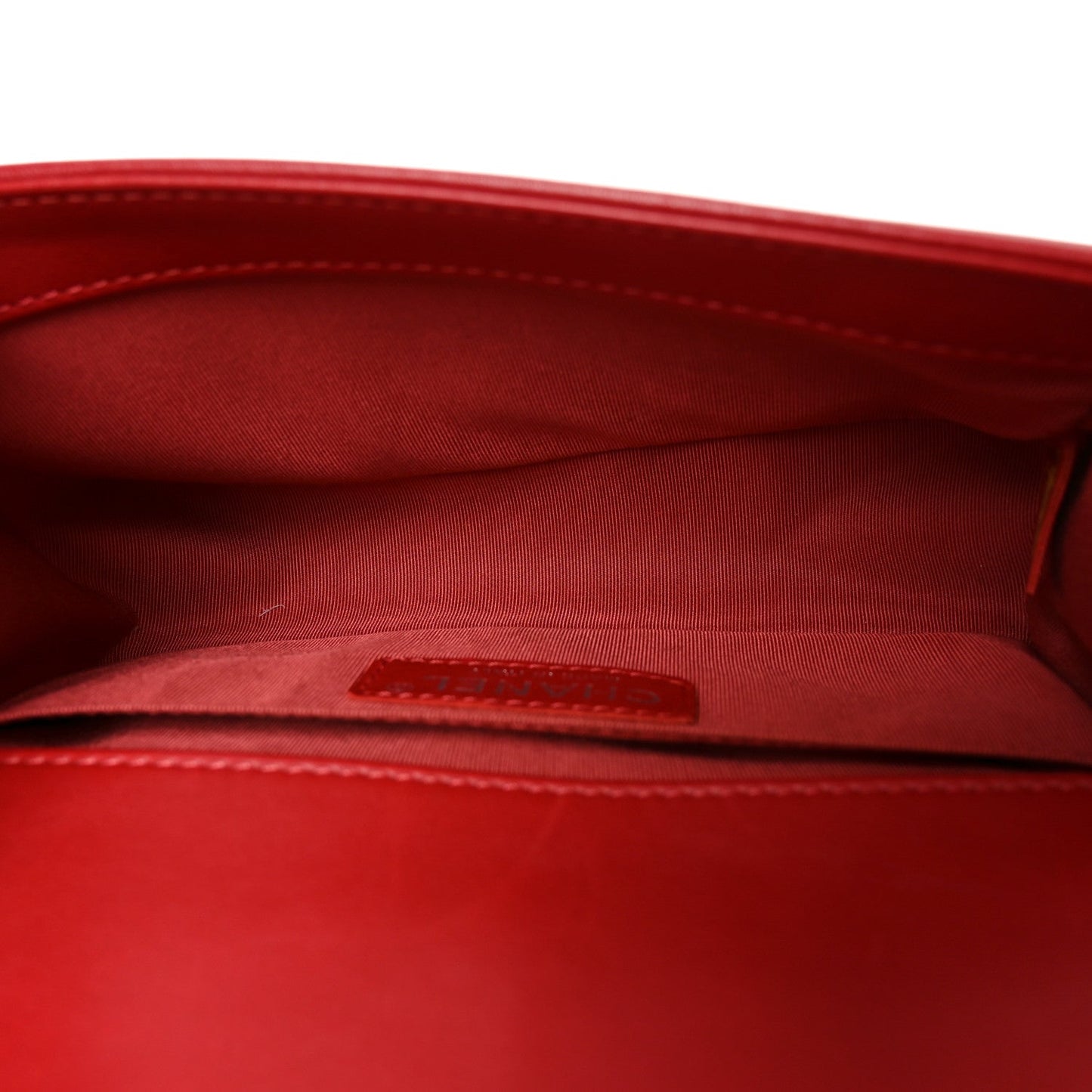 Lambskin Quilted Small Boy Flap Red
