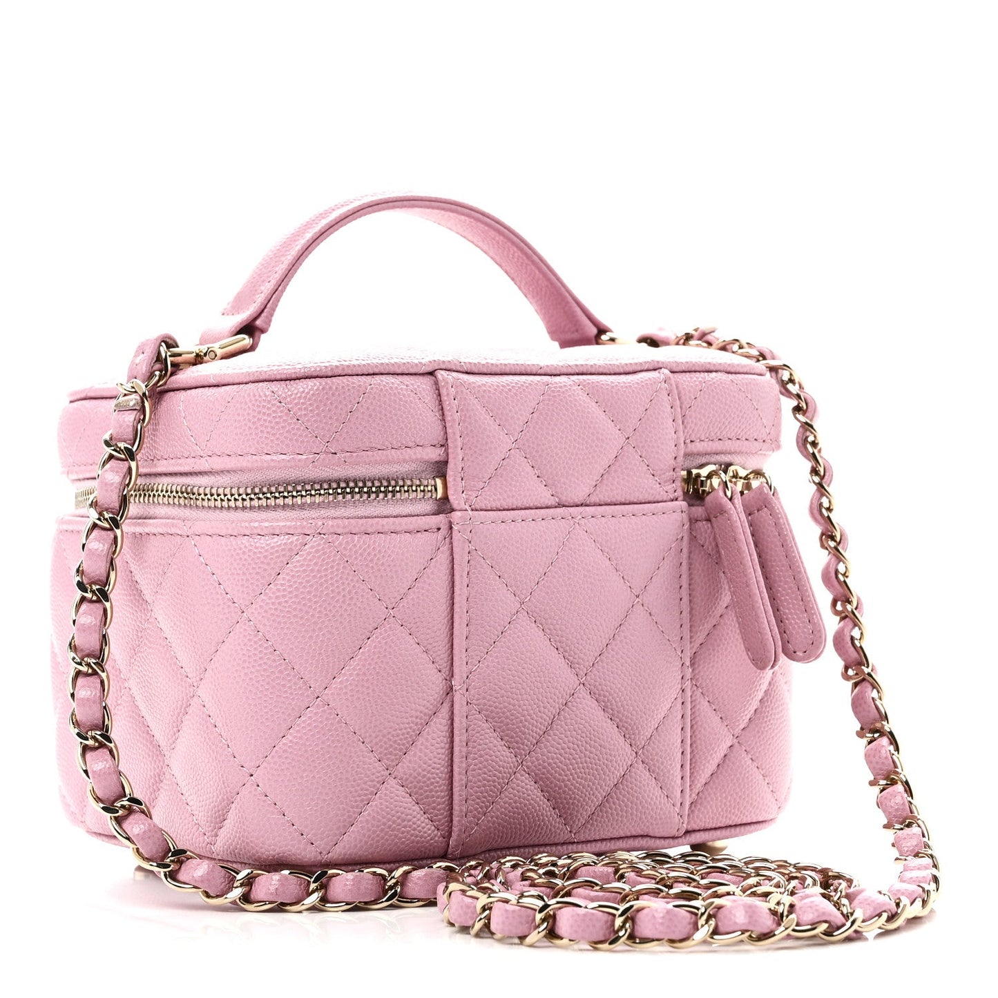 Caviar Quilted Small CC Vanity Case Pink