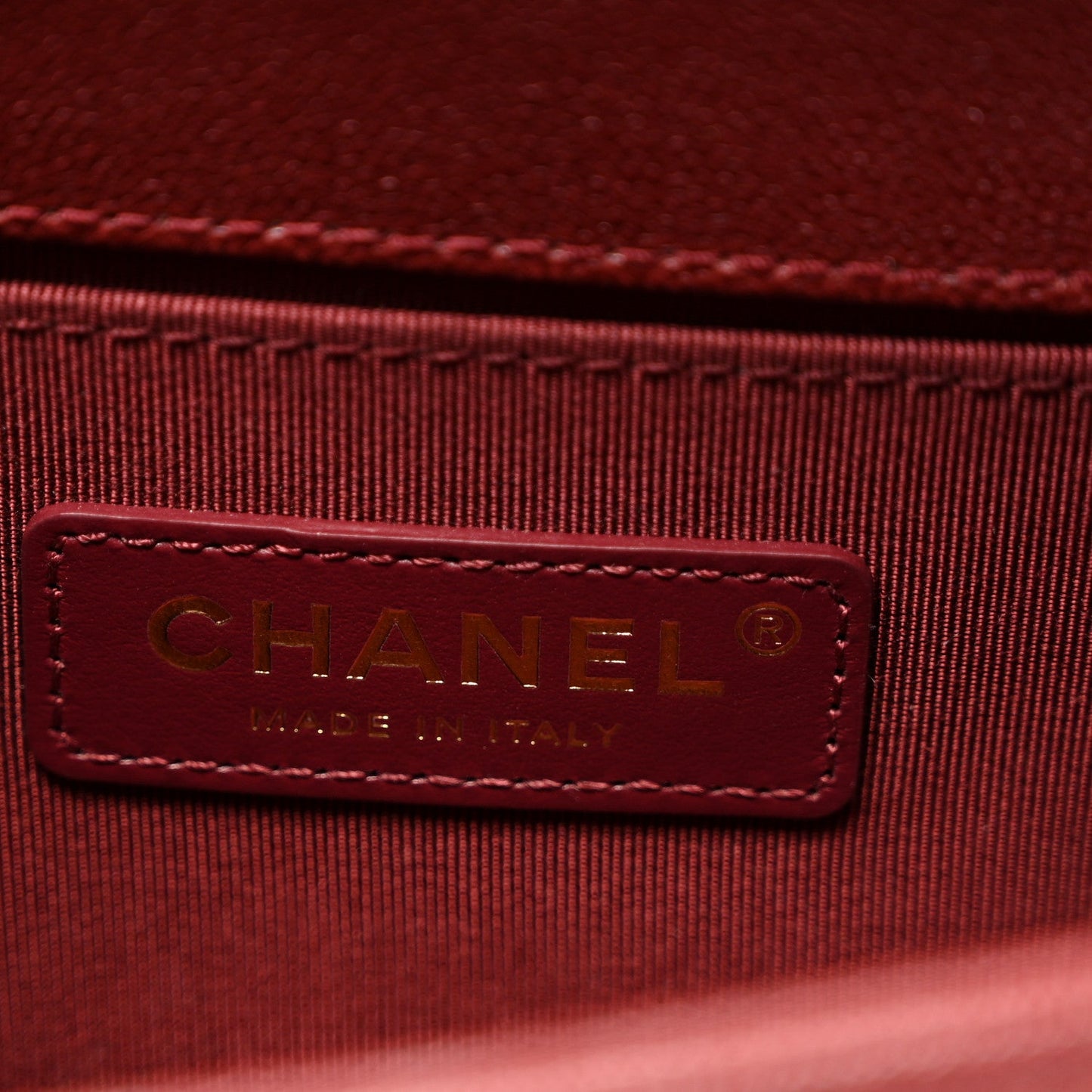Caviar Quilted Small Boy Flap Burgundy