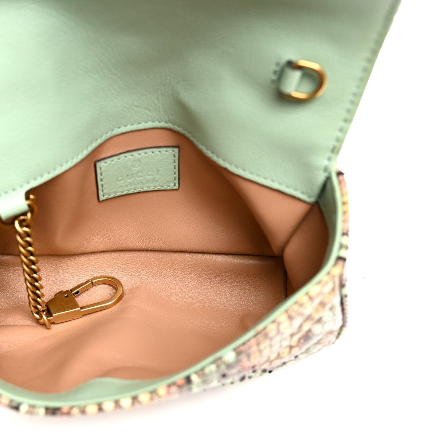 Snakeskin Matelasse GG Marmont Chain Belt Bag