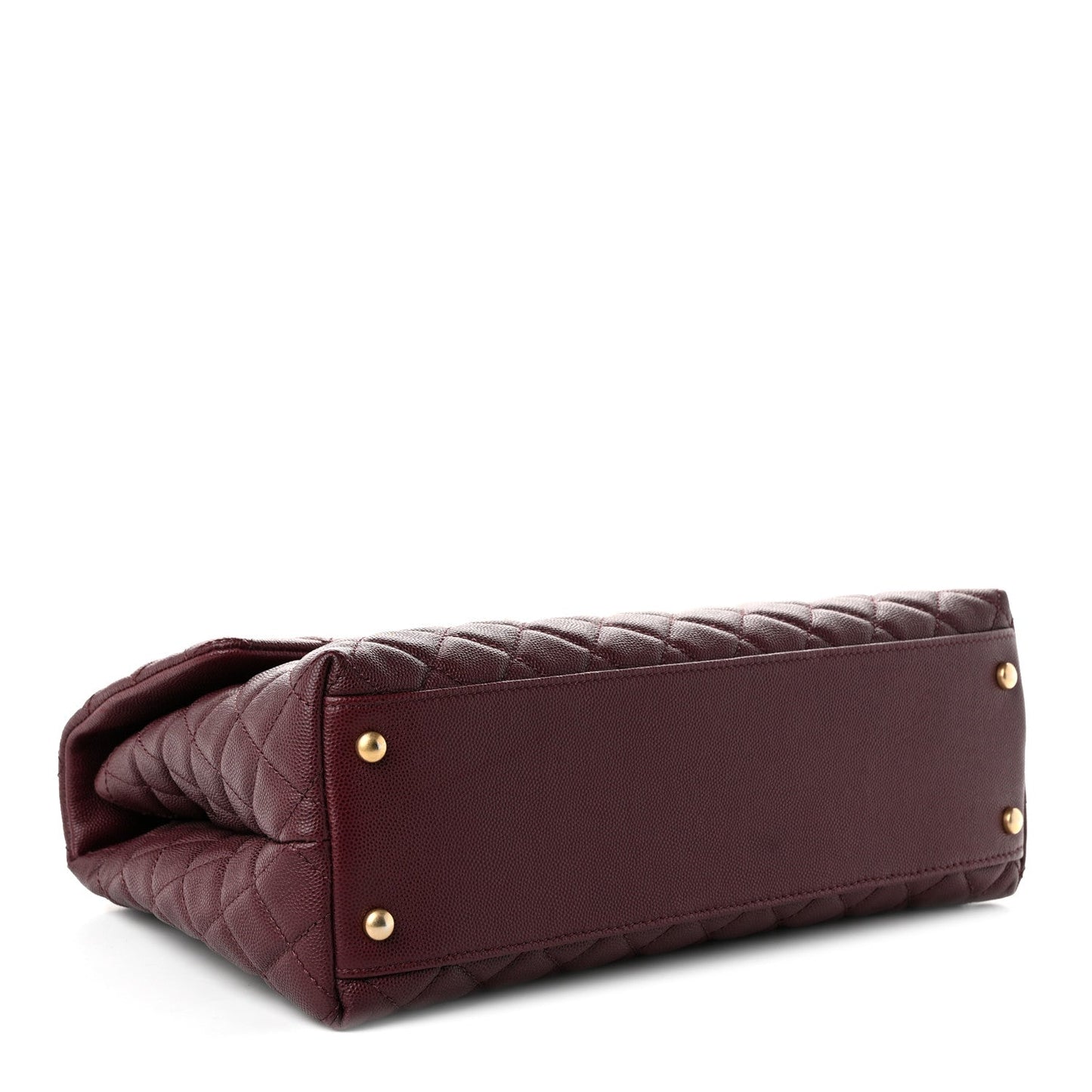 Caviar Lizard Quilted Medium Coco Handle Flap Burgundy