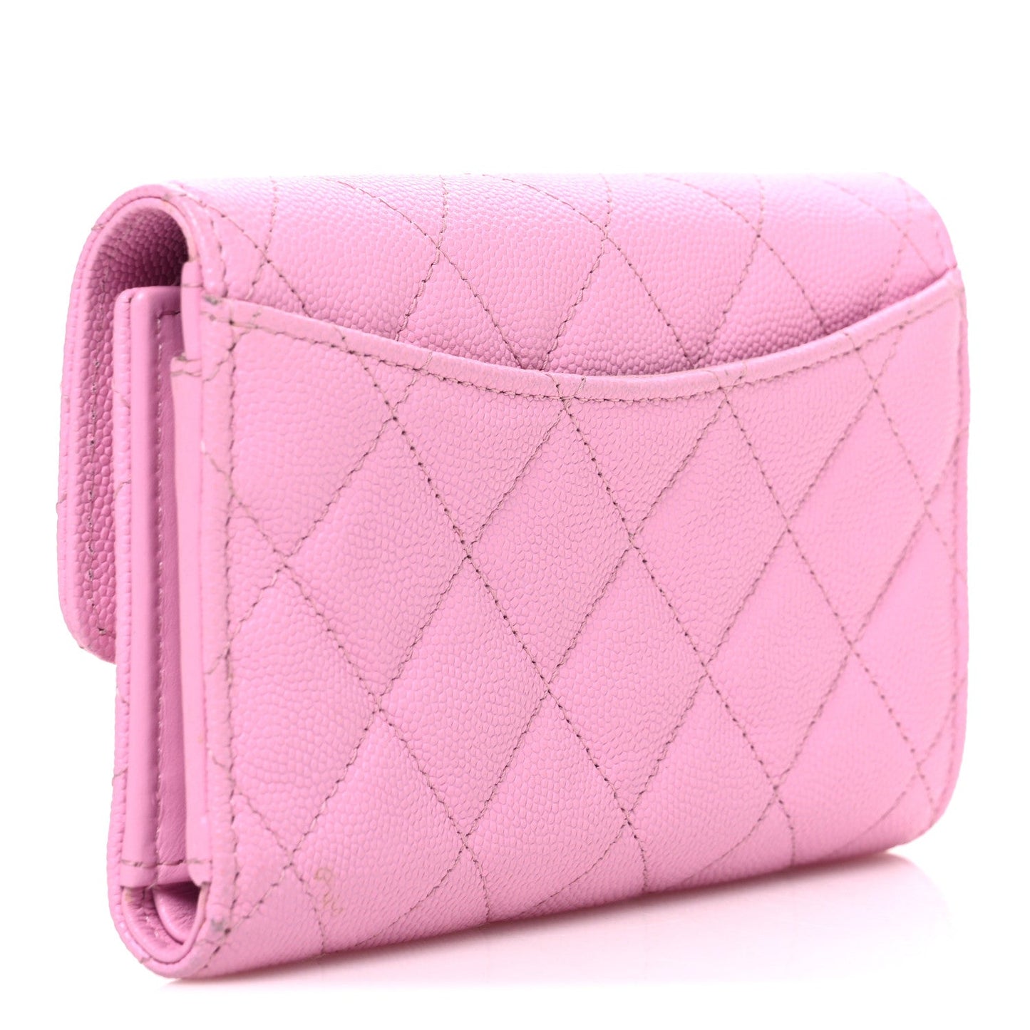 Caviar Quilted Medium Flap Wallet Pink