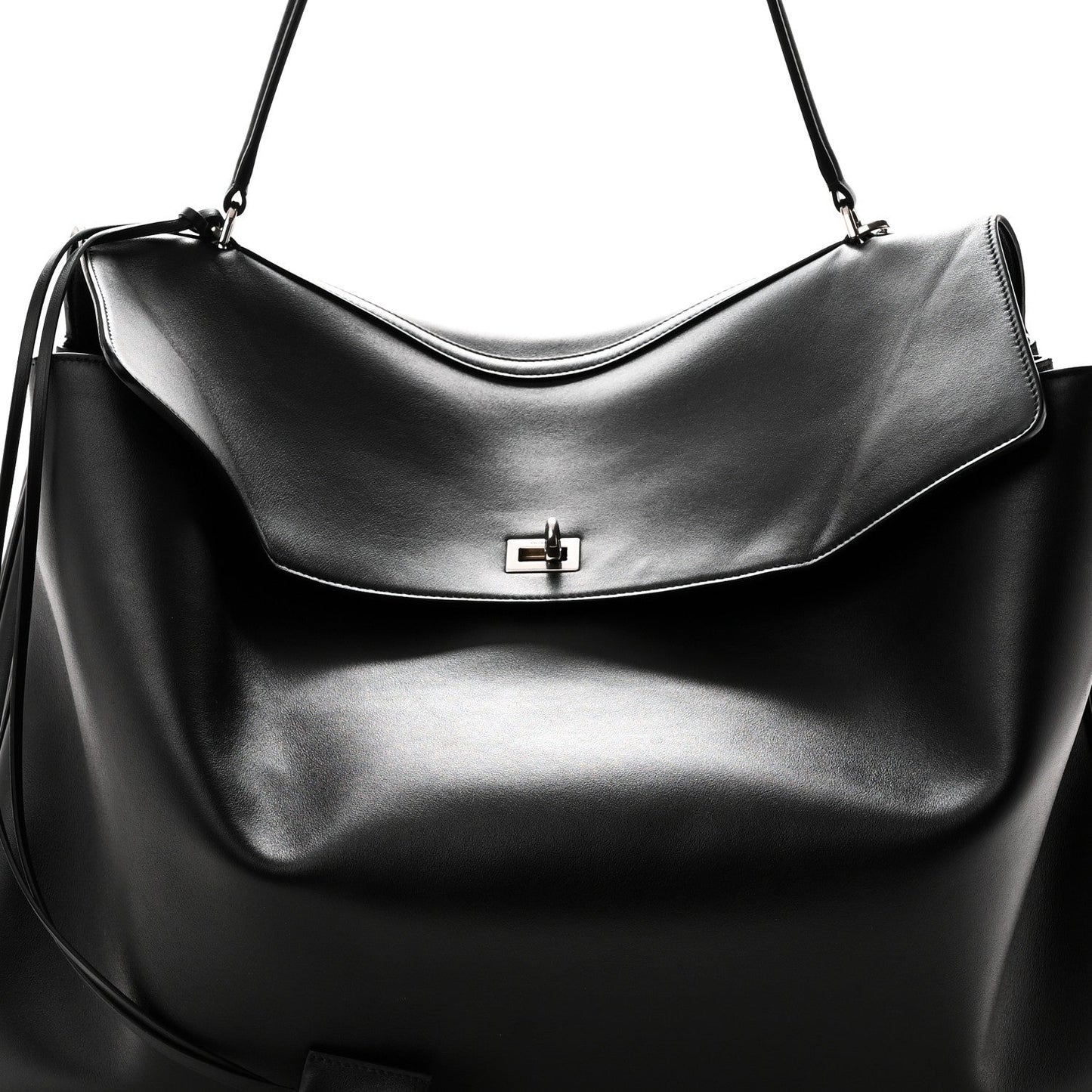 Smooth Calfskin Rodeo XL Top Handle Handbag Black Black