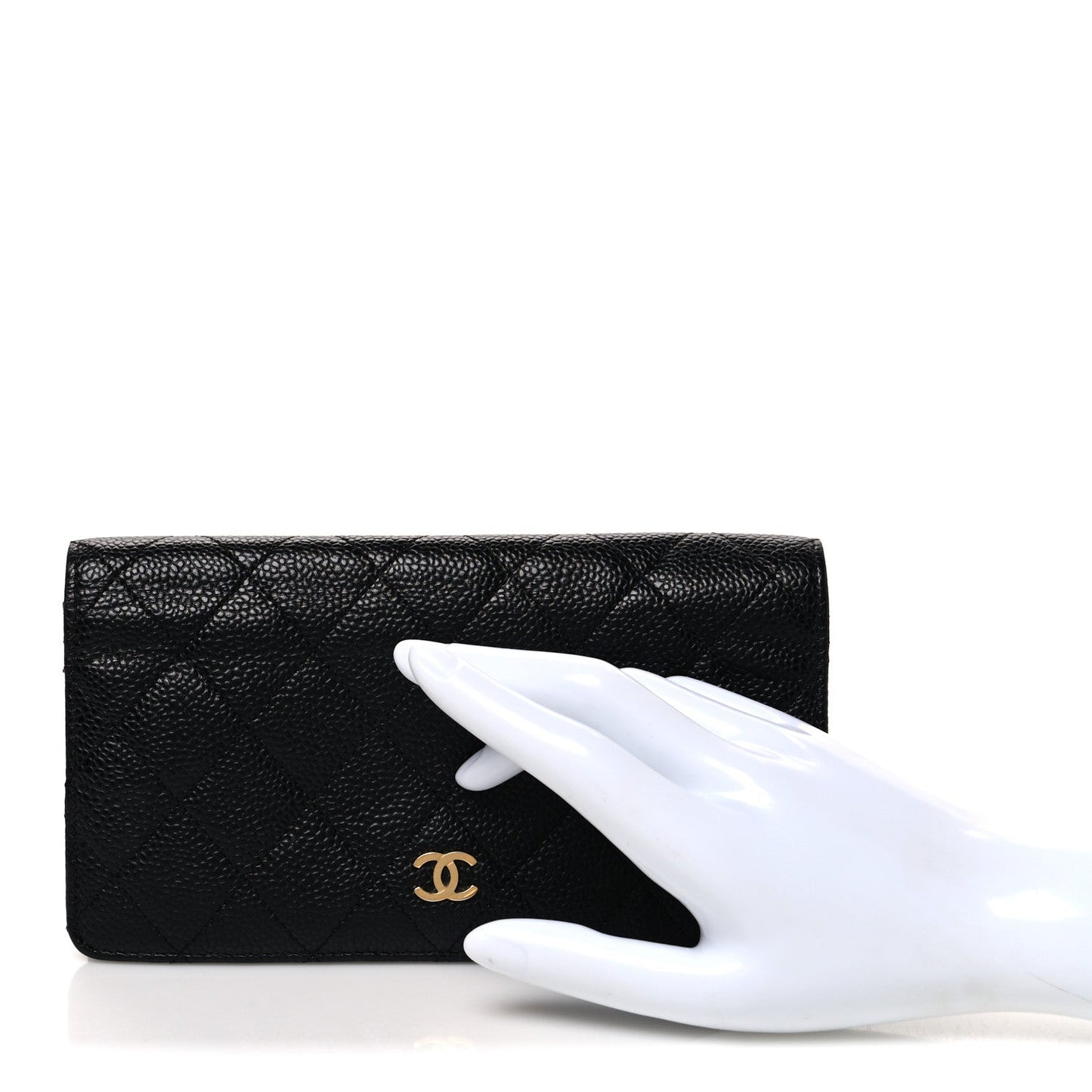 Caviar Quilted Yen Wallet Black