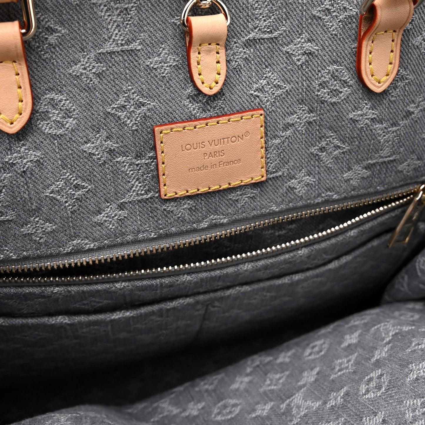 Monogram Denim Onthego MM Washed Gray