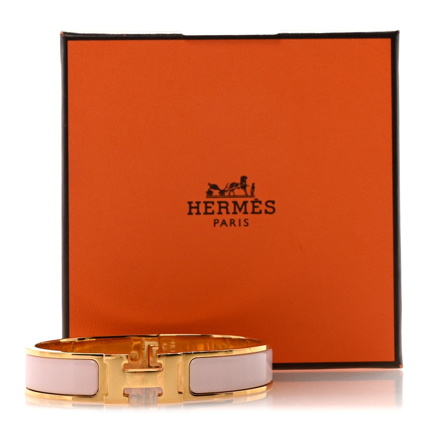 Enamel Narrow Clic Clac H Bracelet GM Rose Candeur