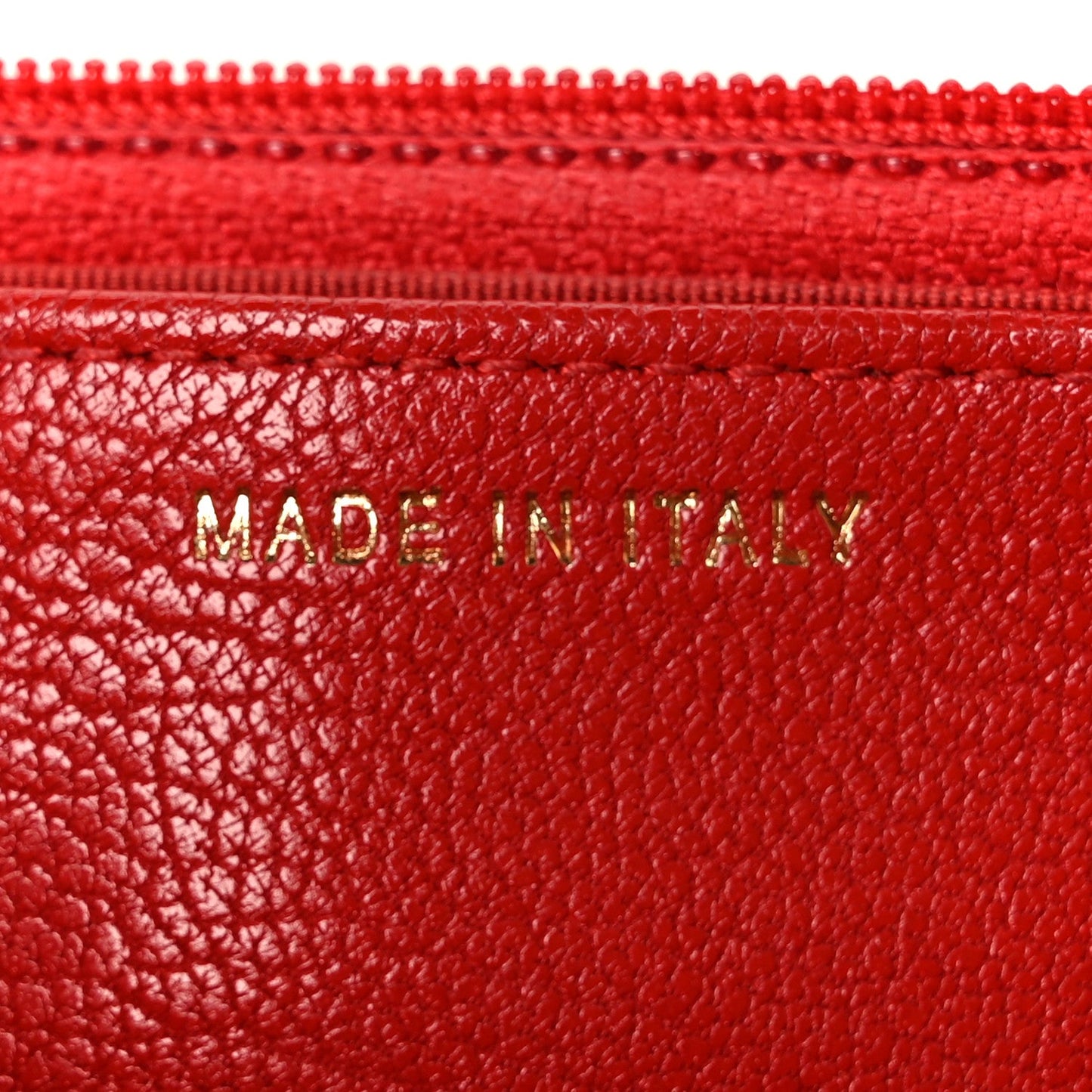 Goatskin Chevron Quilted Statement Wallet On Chain WOC Red