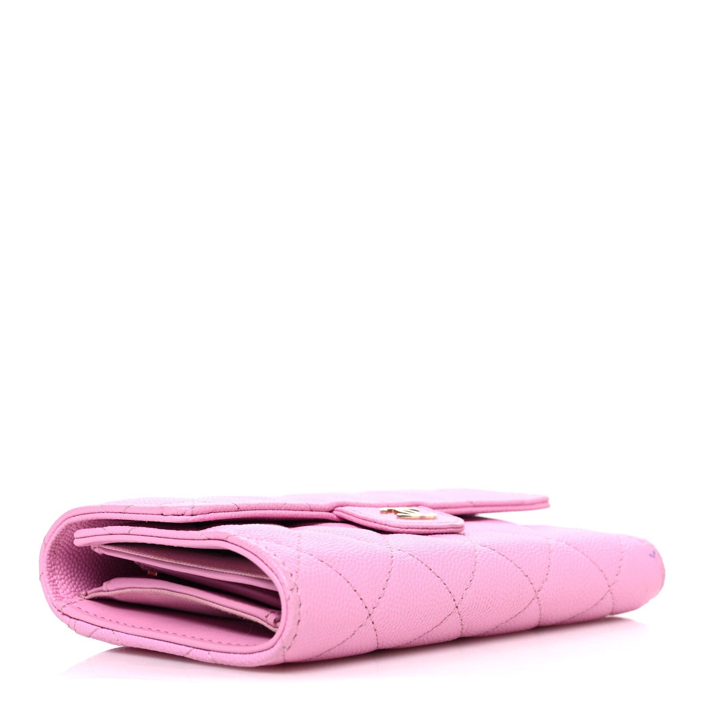 Caviar Quilted Medium Flap Wallet Pink