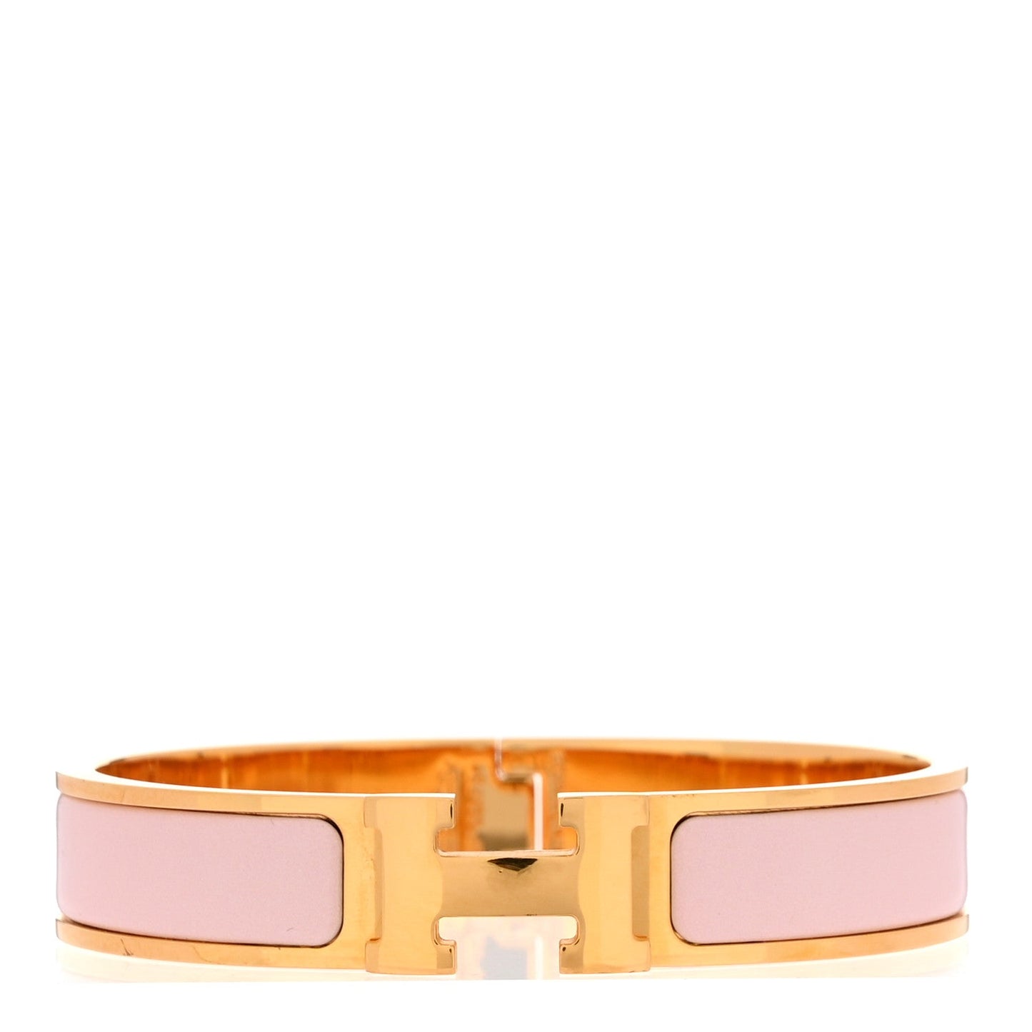Enamel Narrow Clic Clac H Bracelet GM Rose Candeur