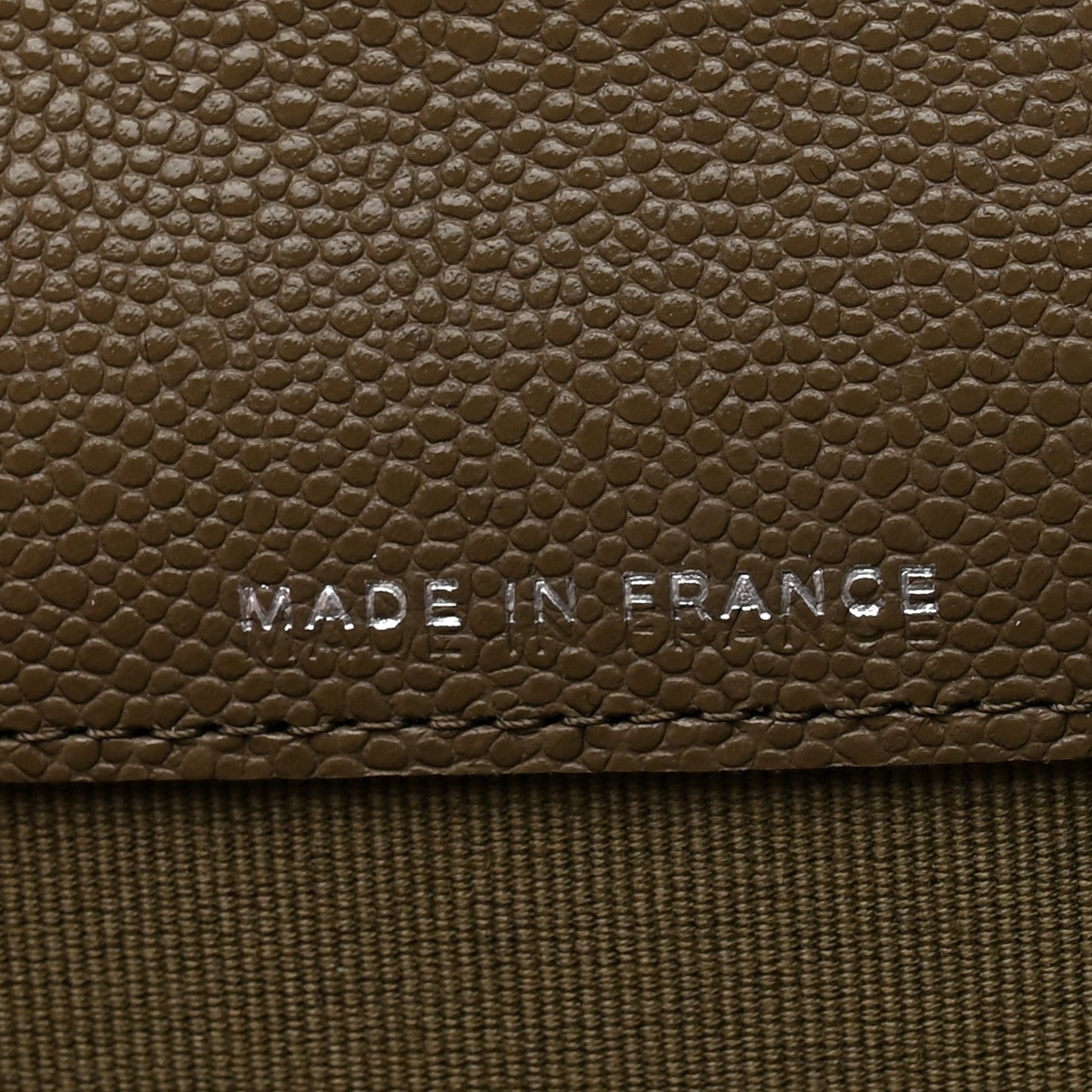 Caviar Quilted Flap Card Holder Wallet Dark Khaki