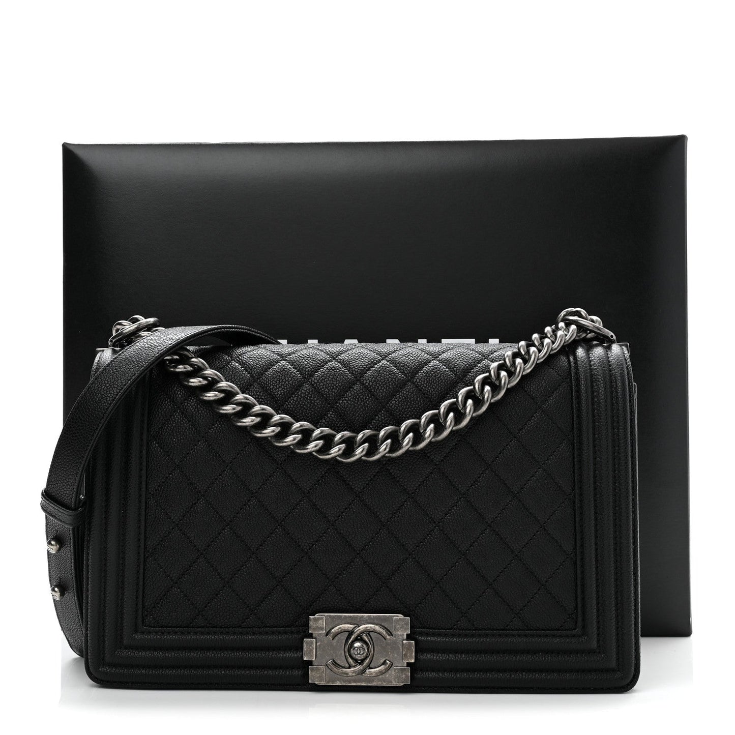 Caviar Quilted New Medium Boy Flap Black