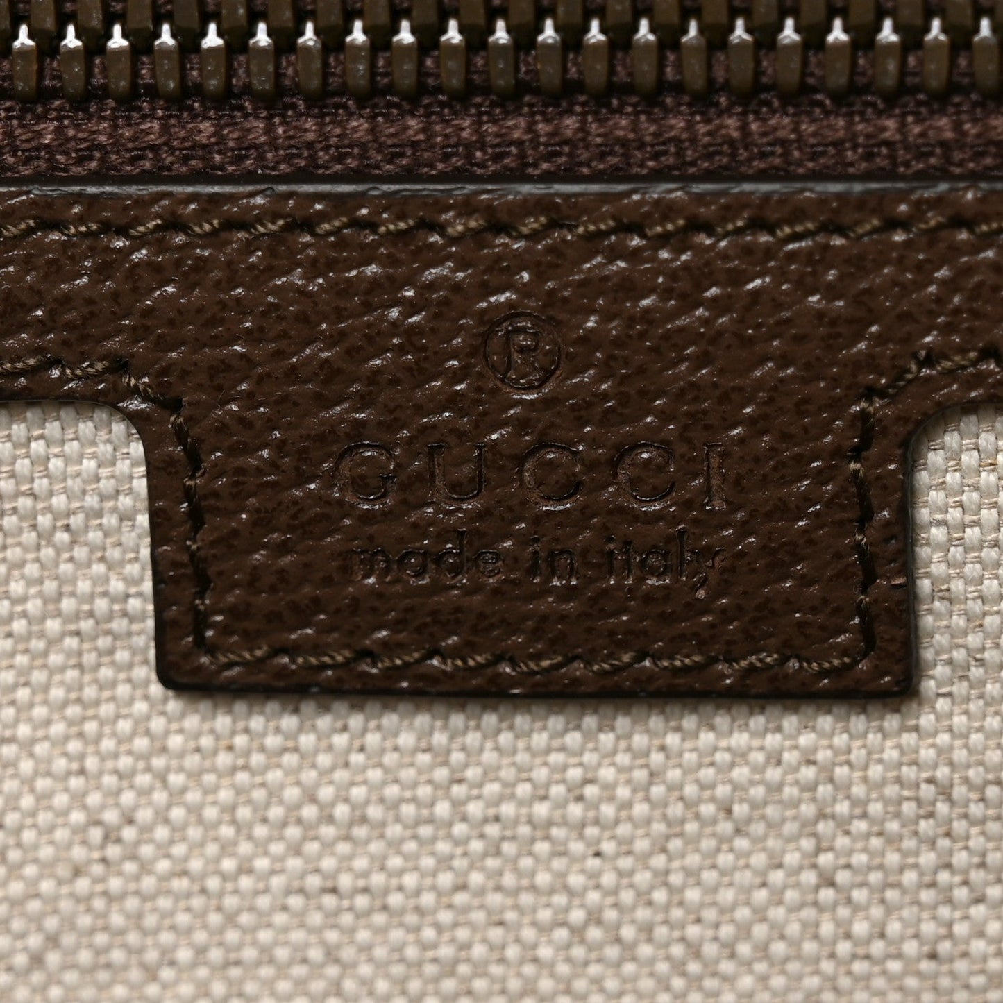 GG Supreme Monogram Textured Dollar Calfskin Web Large Ophidia Tote Bag Beige Ebony