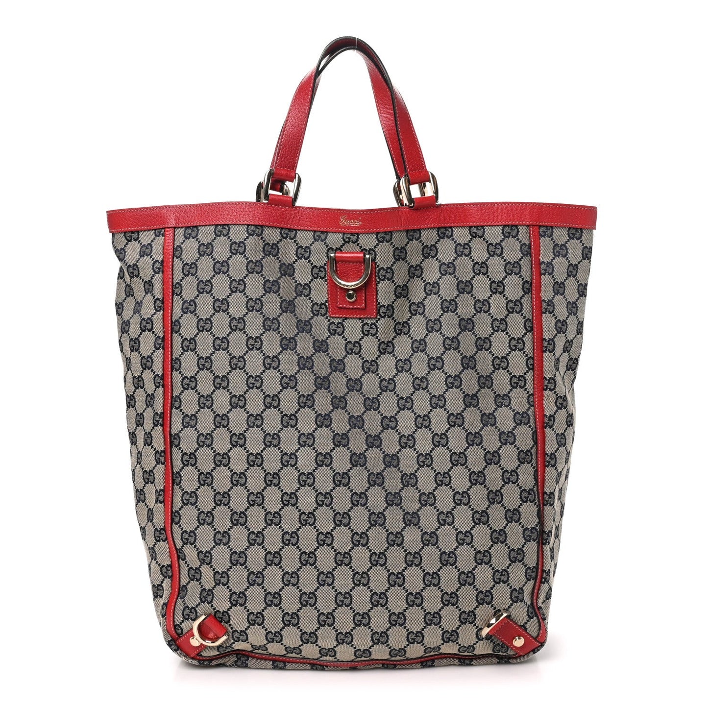 Monogram Abbey Tote Navy Red