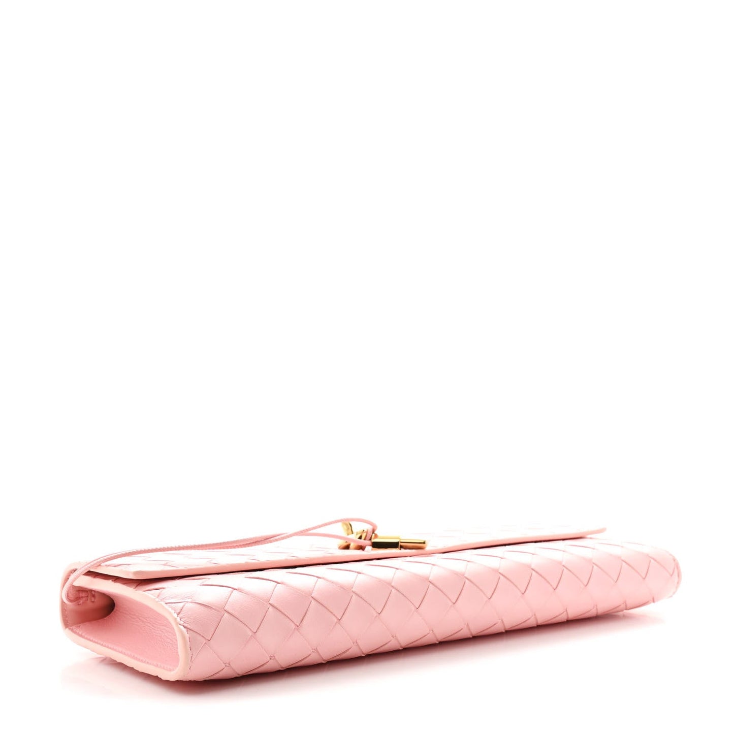 Nappa Intrecciato Long Andiamo Top Handle Clutch Rose