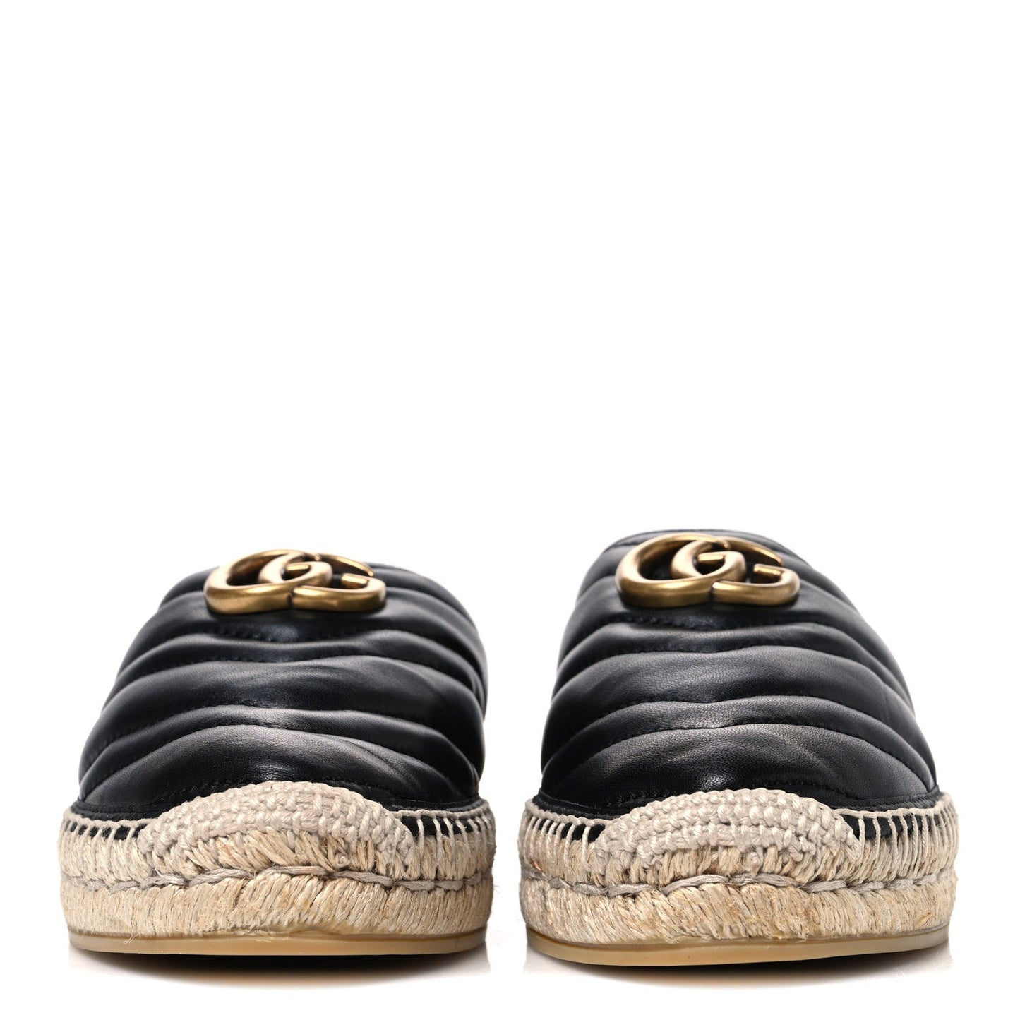 Nappa Matelasse GG Marmont Espadrille Slippers 37.5 Black