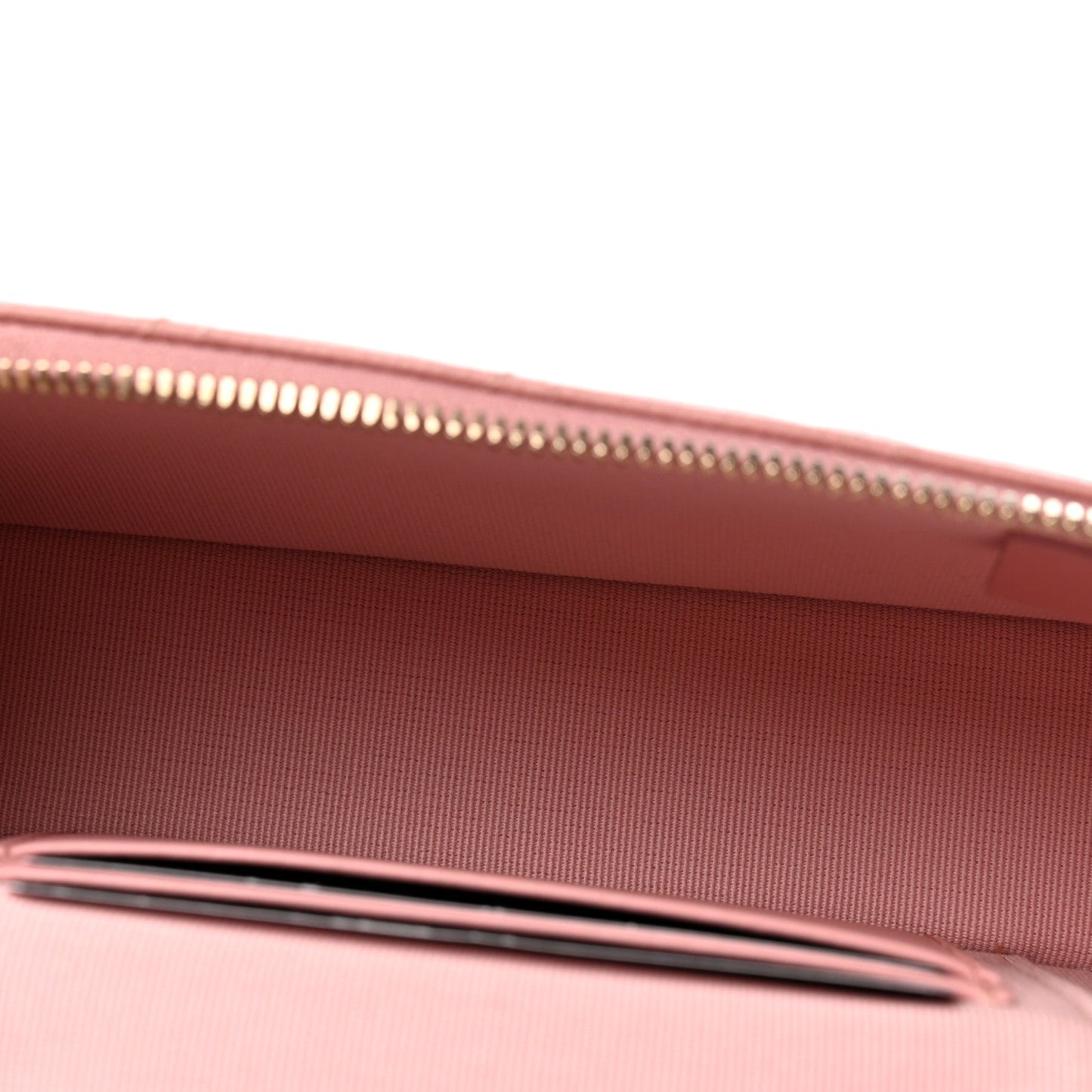 Caviar Quilted Top Handle Slim Vanity With Chain Light Pink