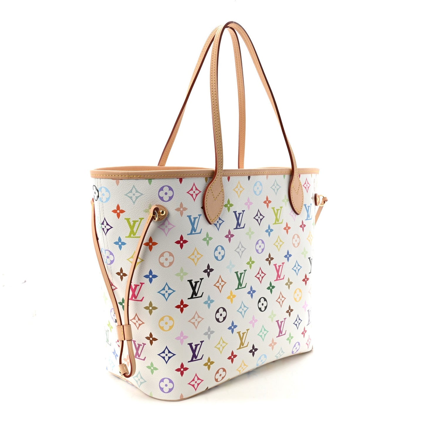 LV X TM Monogram Multicolor Neverfull MM White