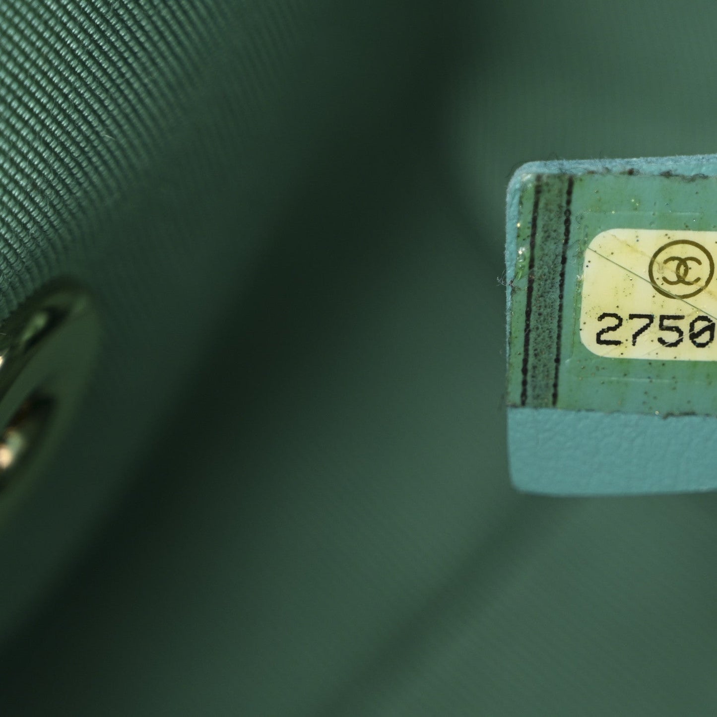 Calfskin Stitched Small Covered CC Flap Bag Green