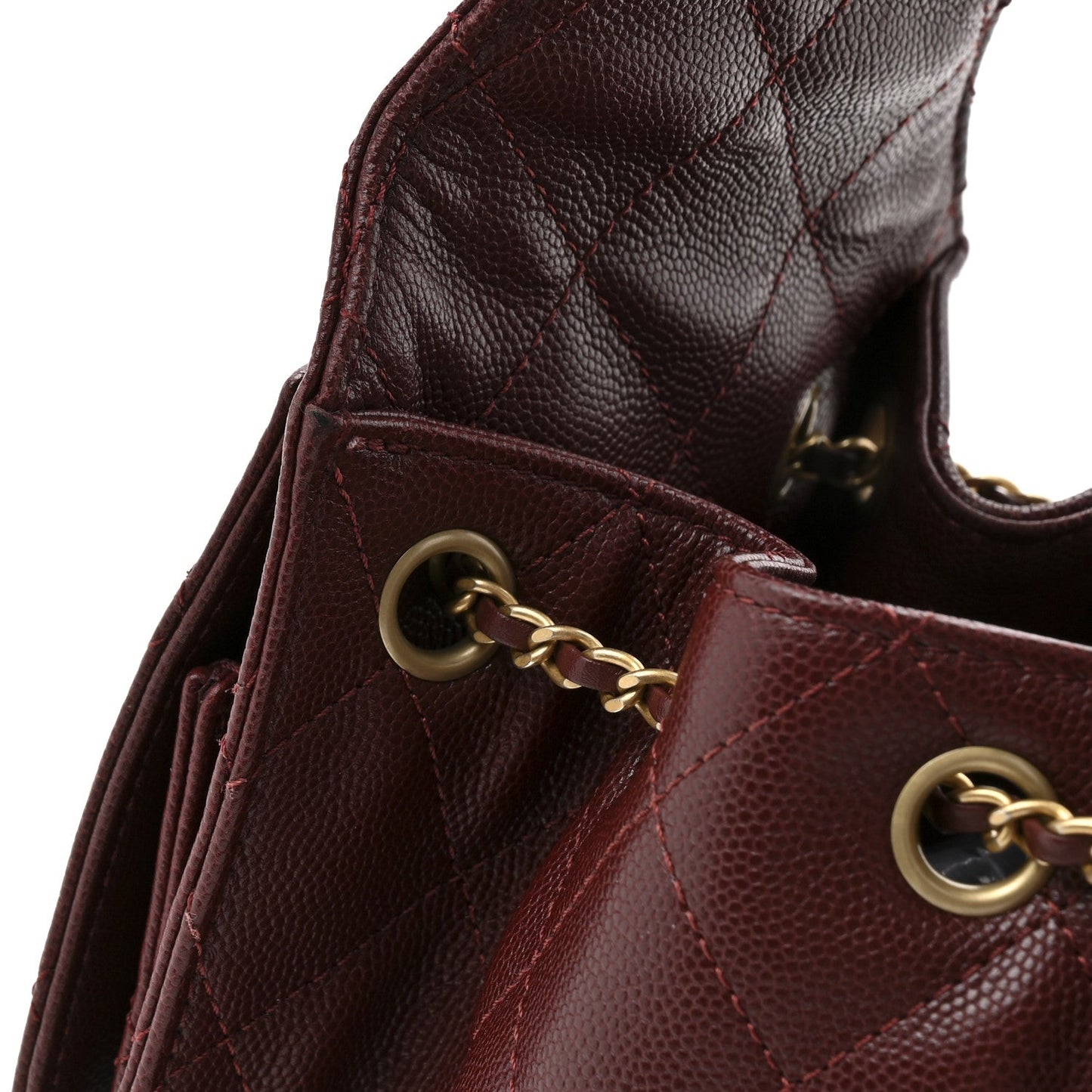 Caviar Quilted Small Chanel 25 Handbag Burgundy