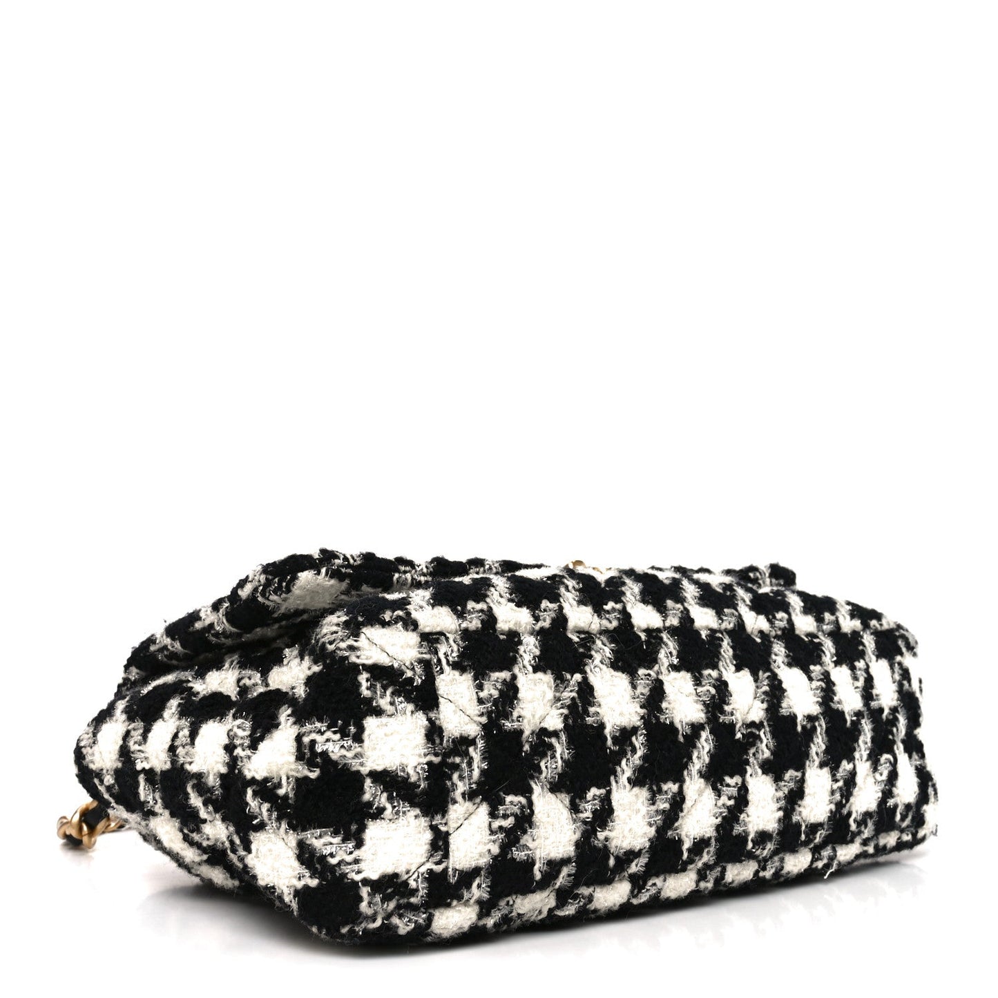 Tweed Quilted Maxi Chanel 19 Flap Black Ecru White