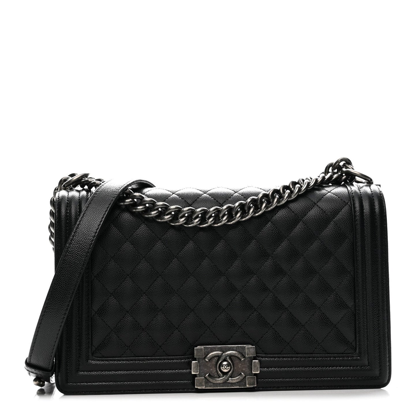 Caviar Quilted New Medium Boy Flap Black