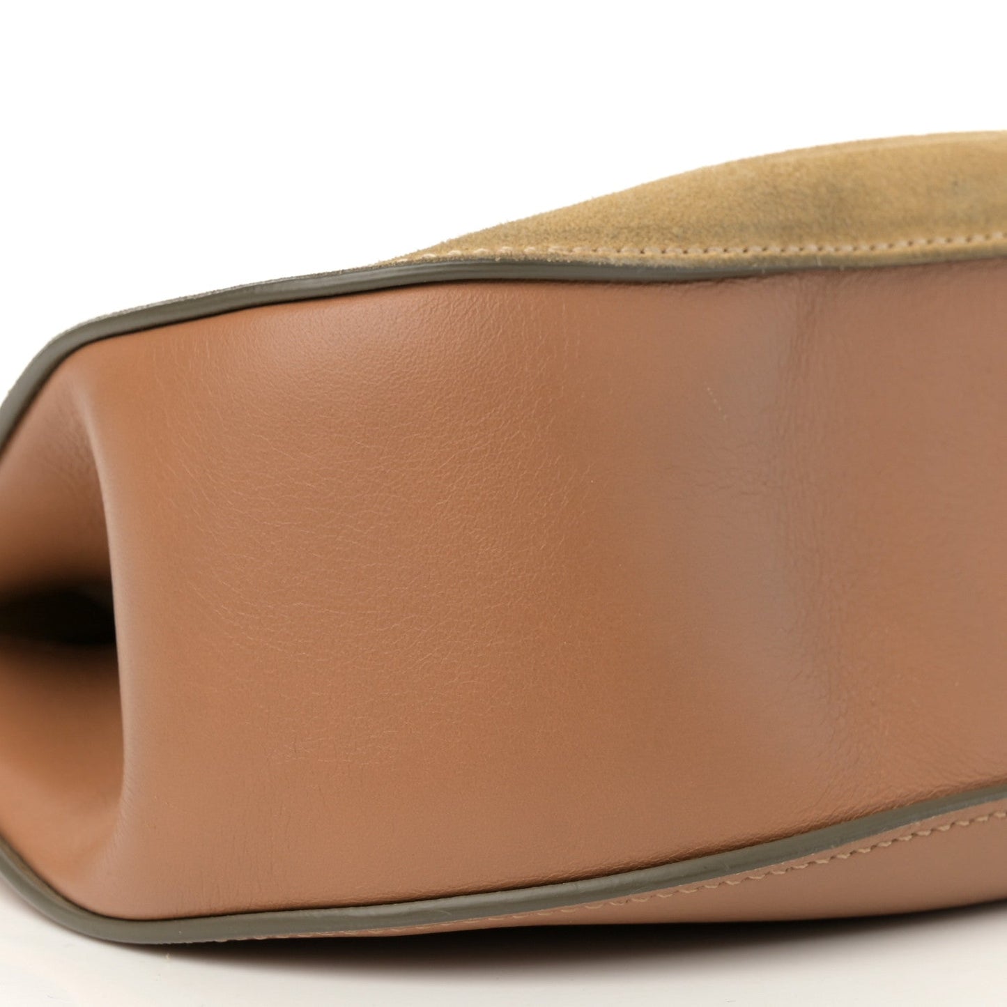 Suede Smooth Calfskin Drew Shoulder Bag Milky Coffee