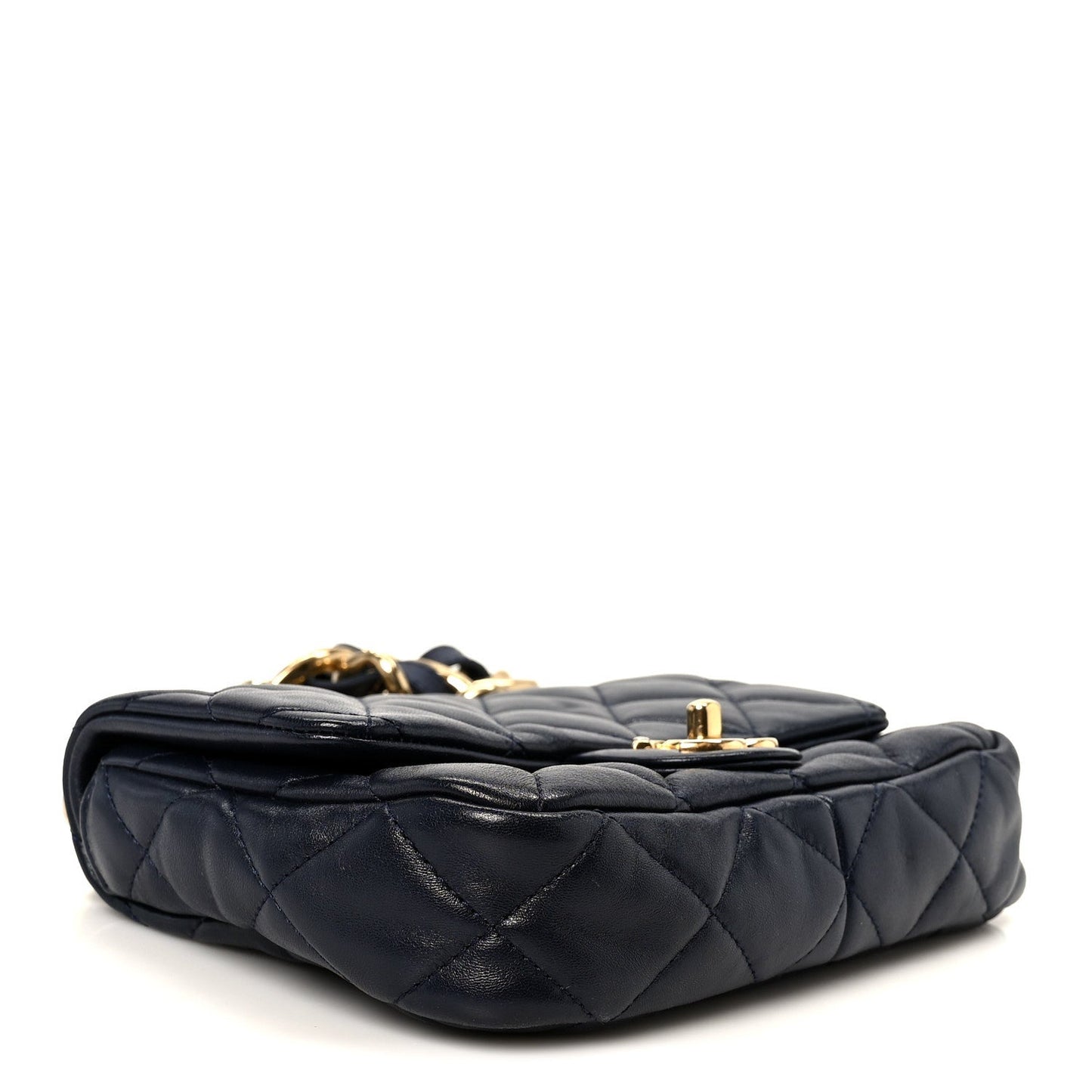 Lambskin Quilted Small Funky Town Flap Blue