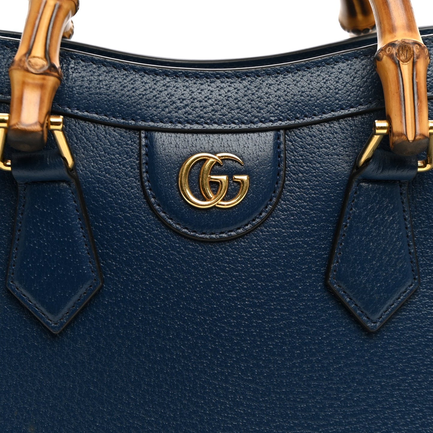 Textured Dollar Calfskin Web Small Diana Tote Bag Royal Crop