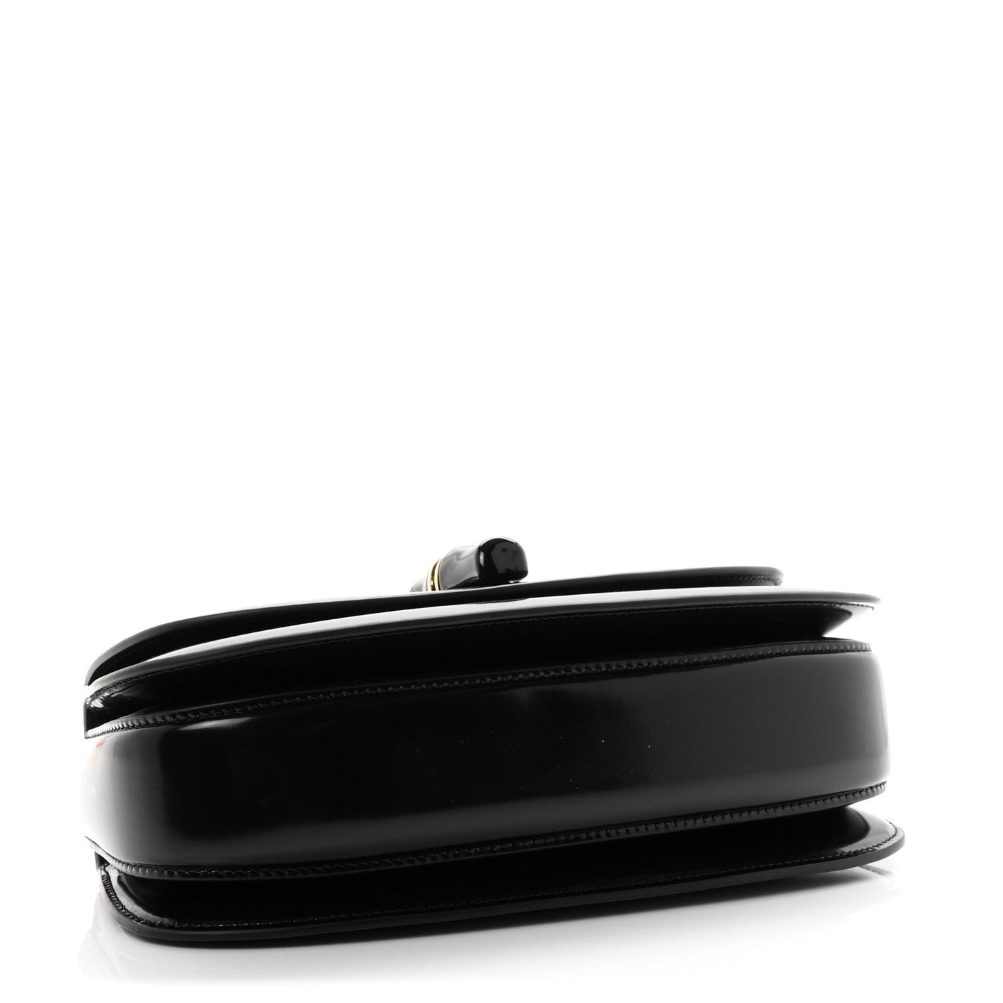 Shiny Polished Calfskin Medium Bamboo Diva Black