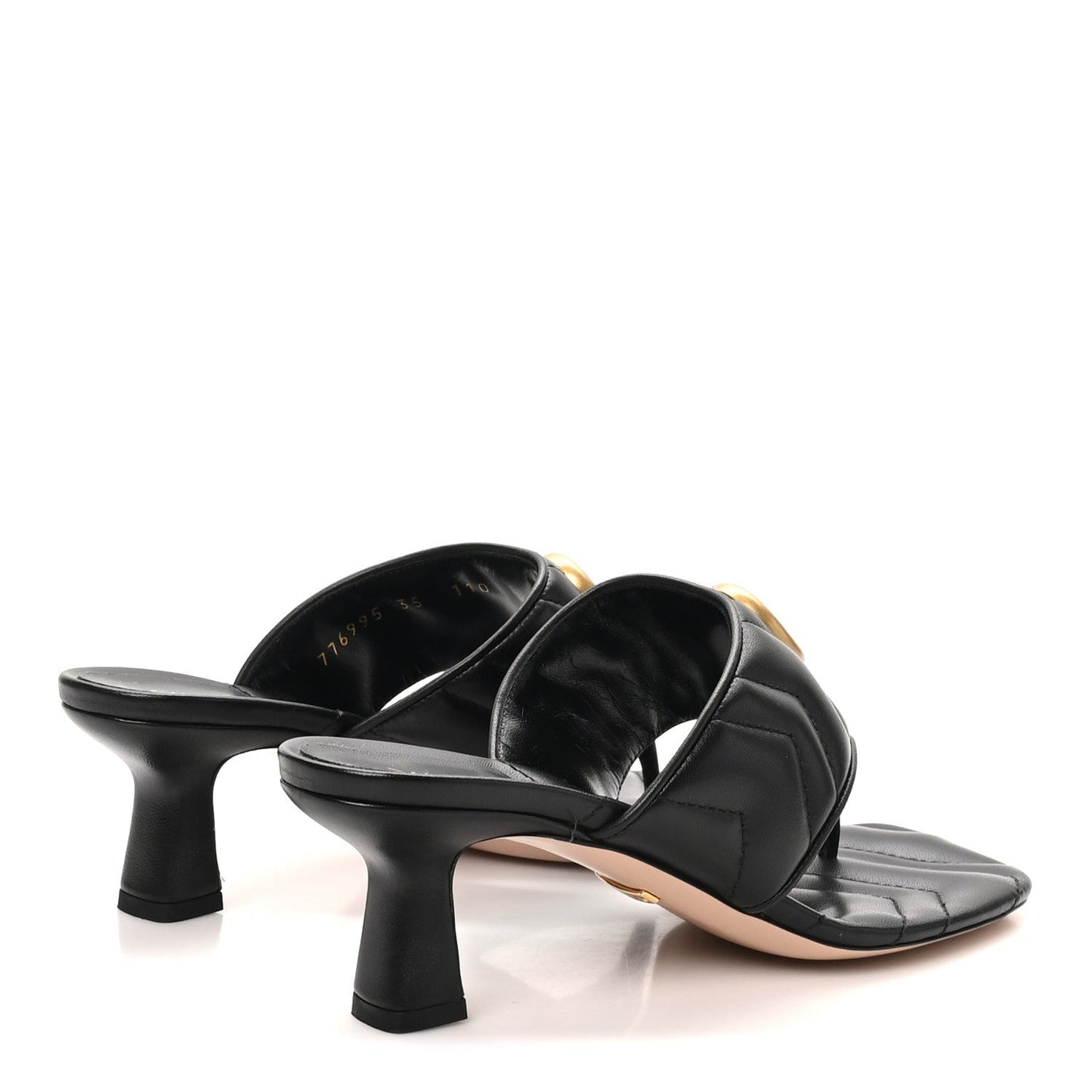Nappa Charlotte Double G Marmont Thong Pumps 35 Black 35 Mystic White
