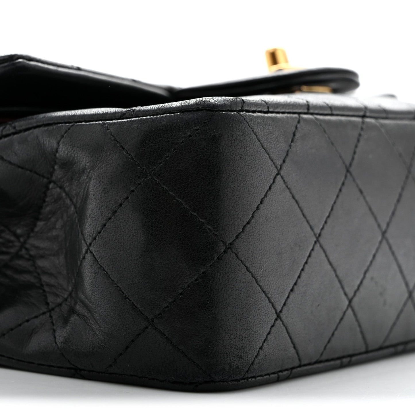 Lambskin Quilted Small Double Flap Black