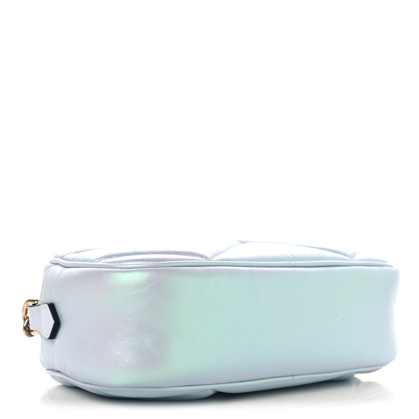 Iridescent Nappa Chevron Matelasse Small GG Marmont Chain Shoulder Bag Iridescent Snow Light Blue