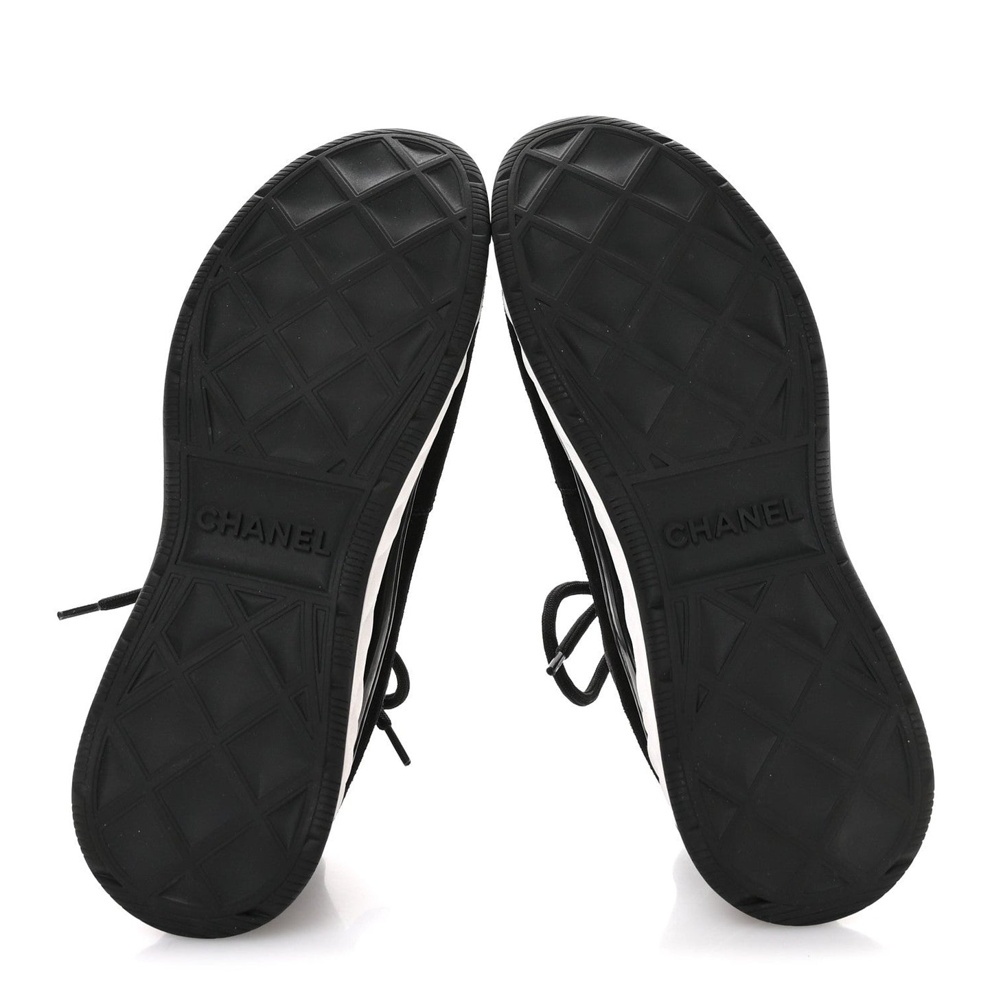 Velvet Calfskin Mixed Fibers CC Sneakers 39.5 Black