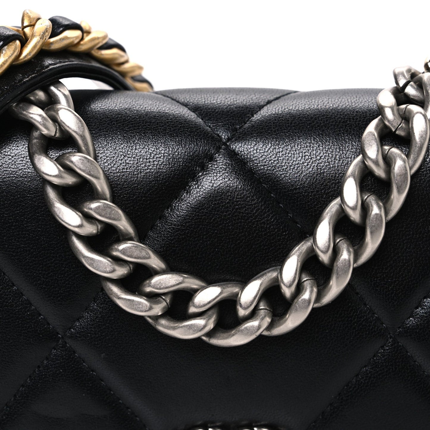 Lambskin Quilted Chanel 19 Wallet On Chain WOC Black
