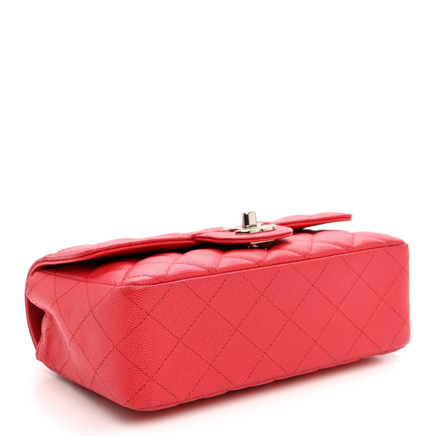 Caviar Quilted Mini Rectangular Flap Dark Pink