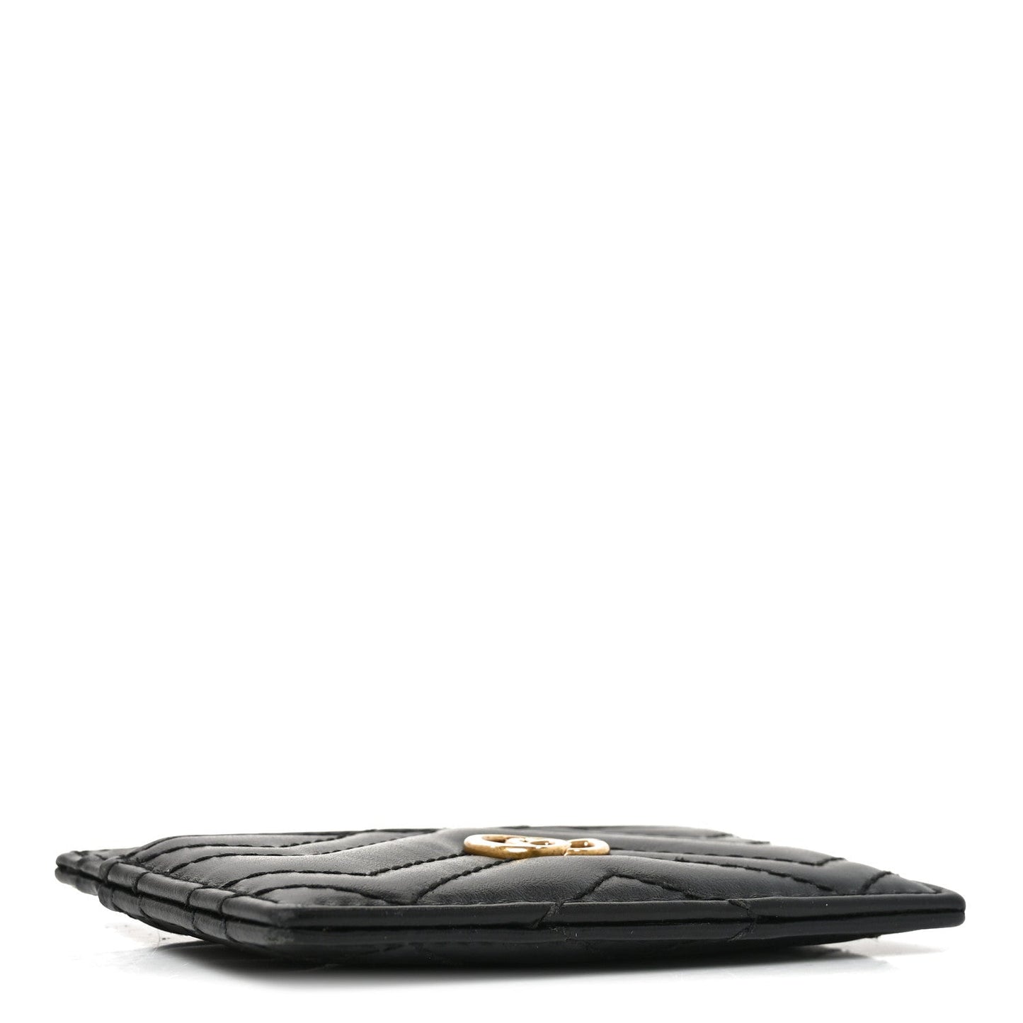 Calfskin Matelasse GG Marmont Card Holder Black