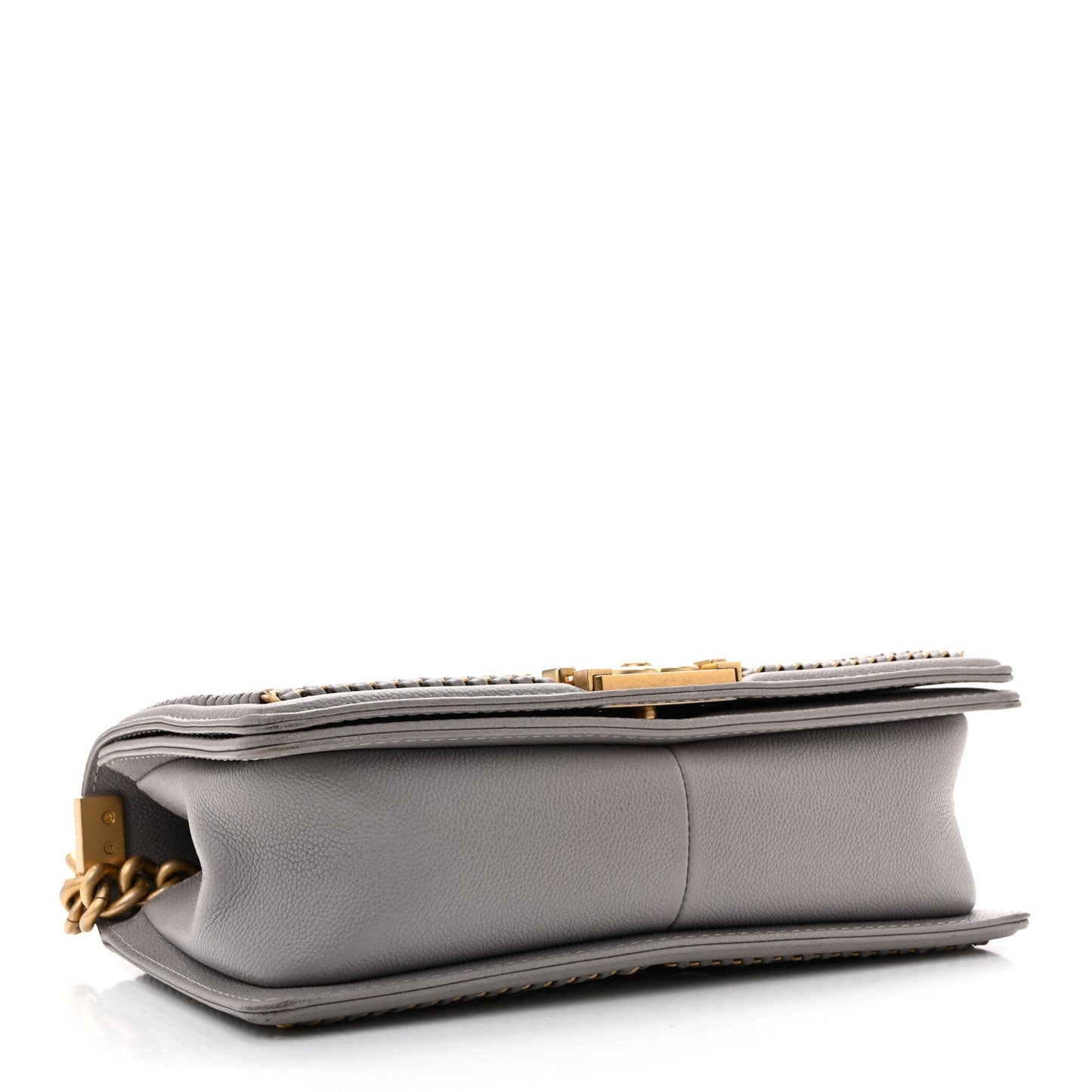 Caviar Quilted Chain Around Medium Boy Flap Grey