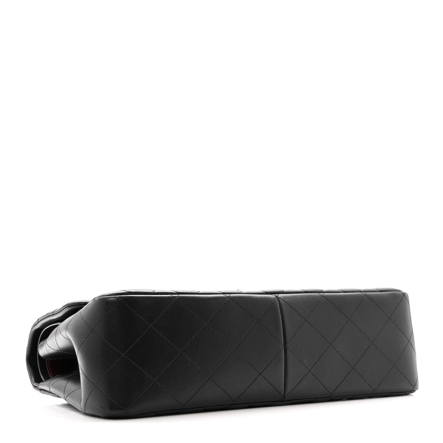 Lambskin Quilted Jumbo Double Flap Black