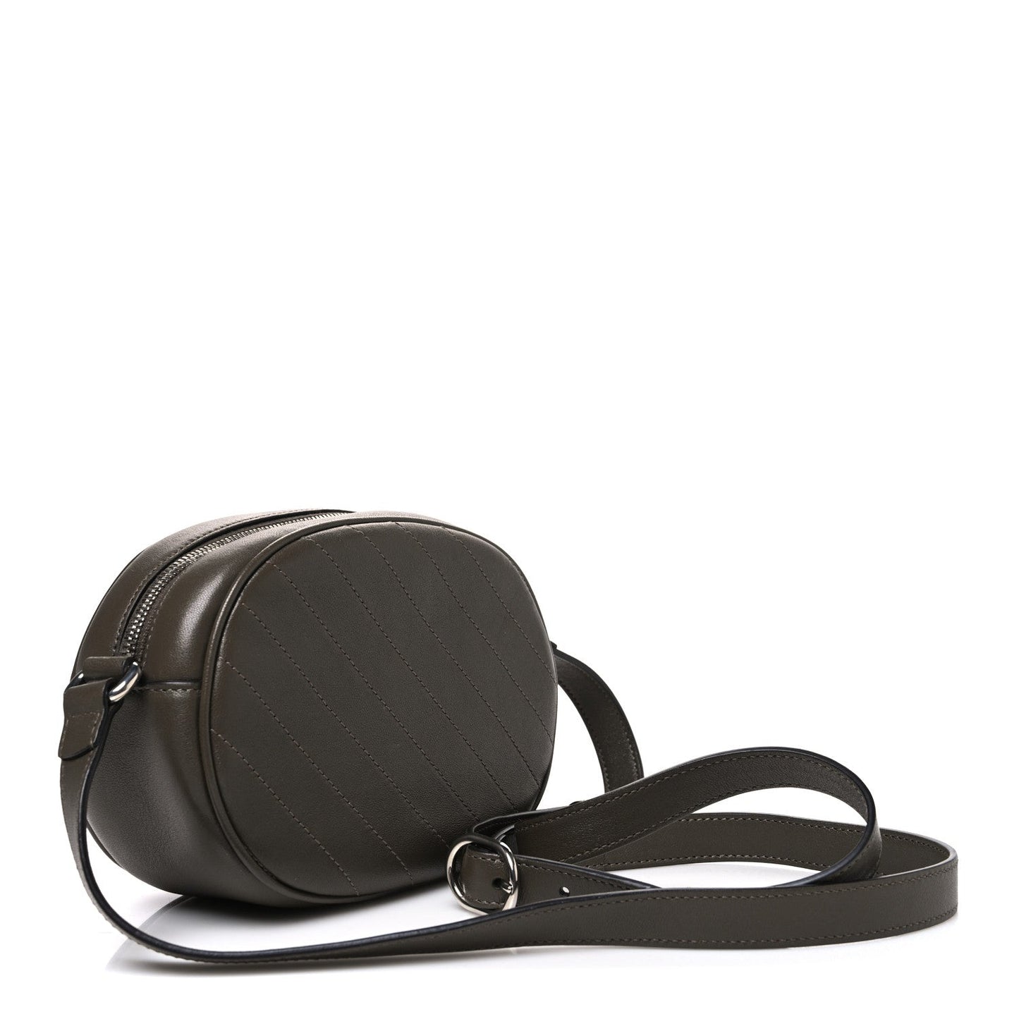 Sakai Be Green Calfskin Diagonal Stitched Mini Blondie Shoulder Bag Craclet Brown