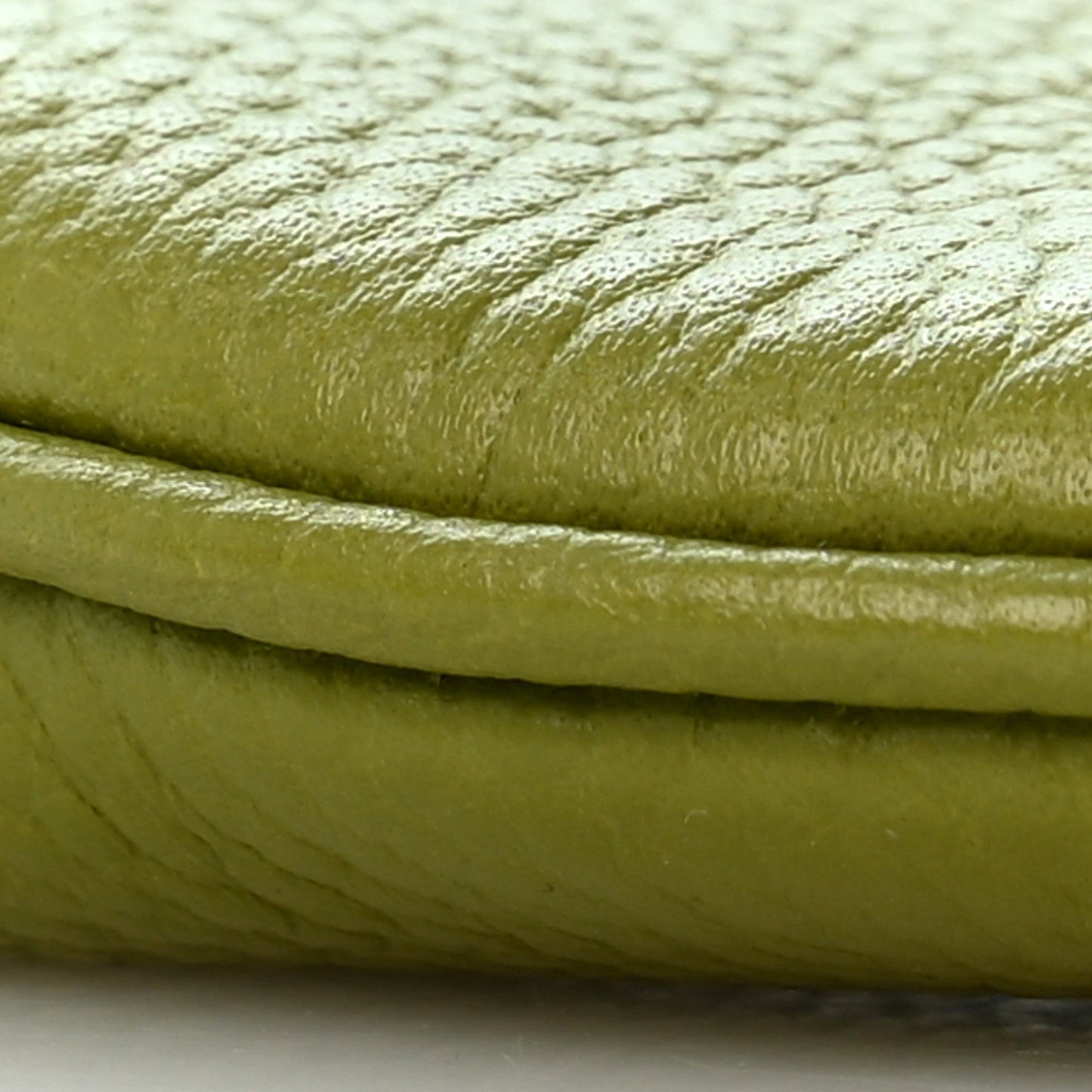 Pebbled Calfskin Mini B Shoulder Bag Olive Green