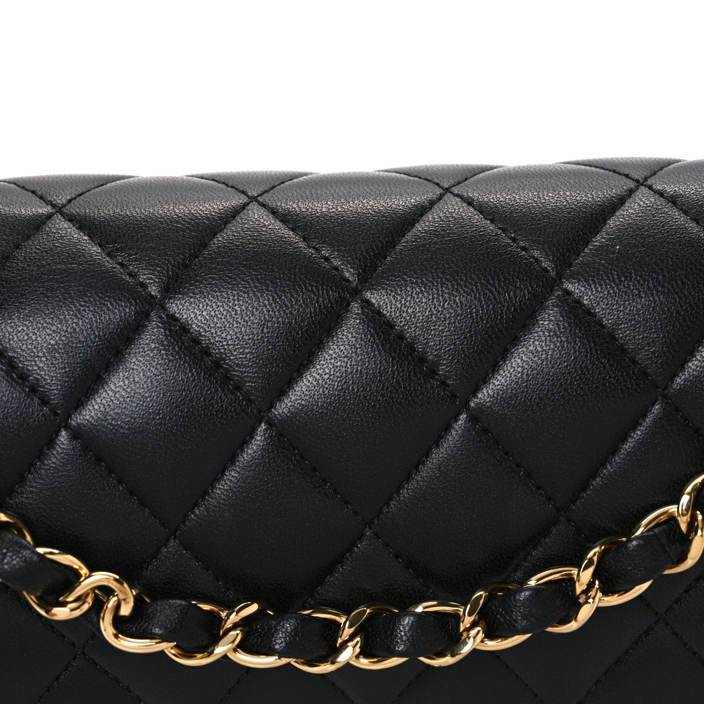 Lambskin Quilted Small Double Flap Black