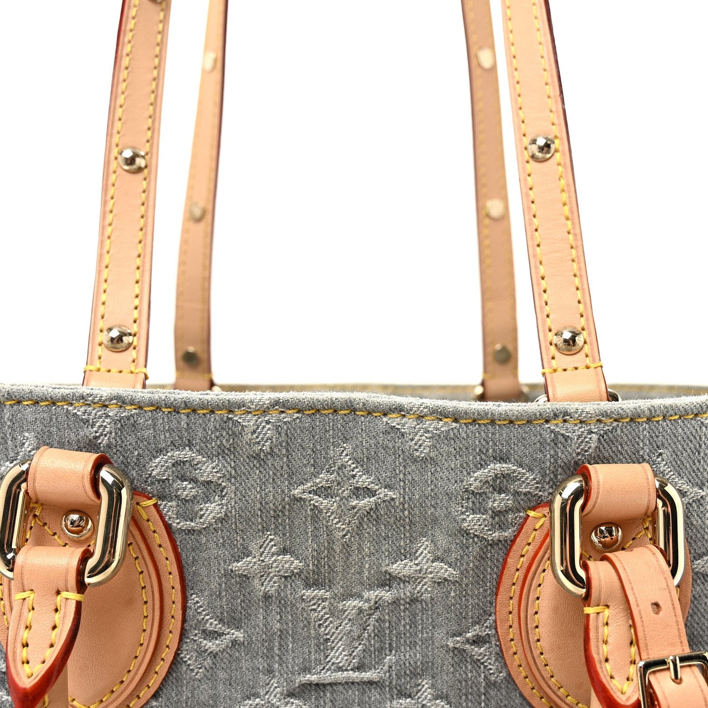 Monogram Denim Onthego MM Washed Gray